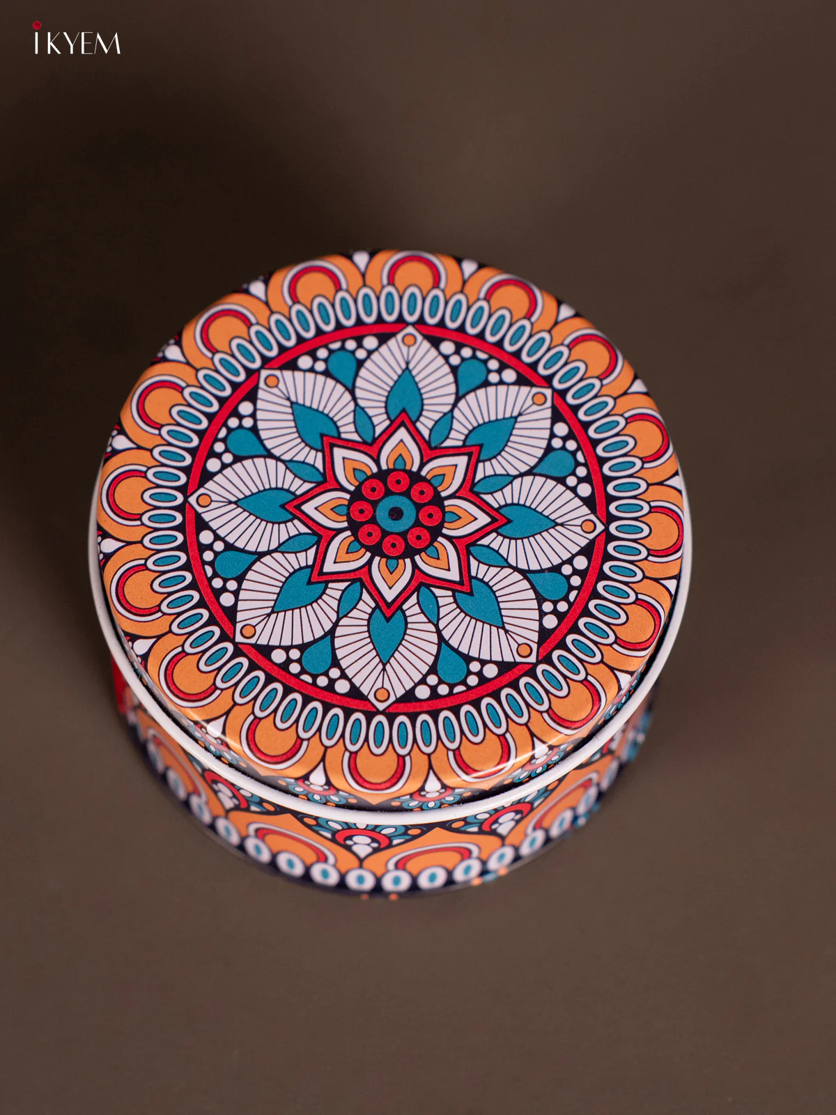Round Decorative Tin Box - Multicolour - KH14133 - Image 2