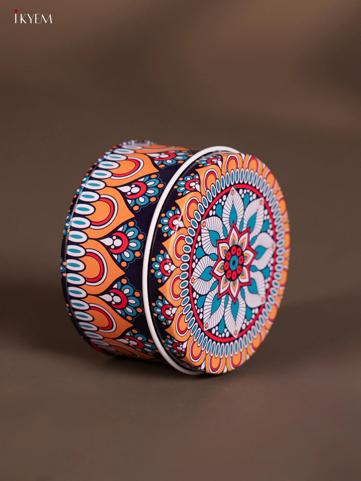 Round Decorative Tin Box - Multicolour - KH14133 - Image 4