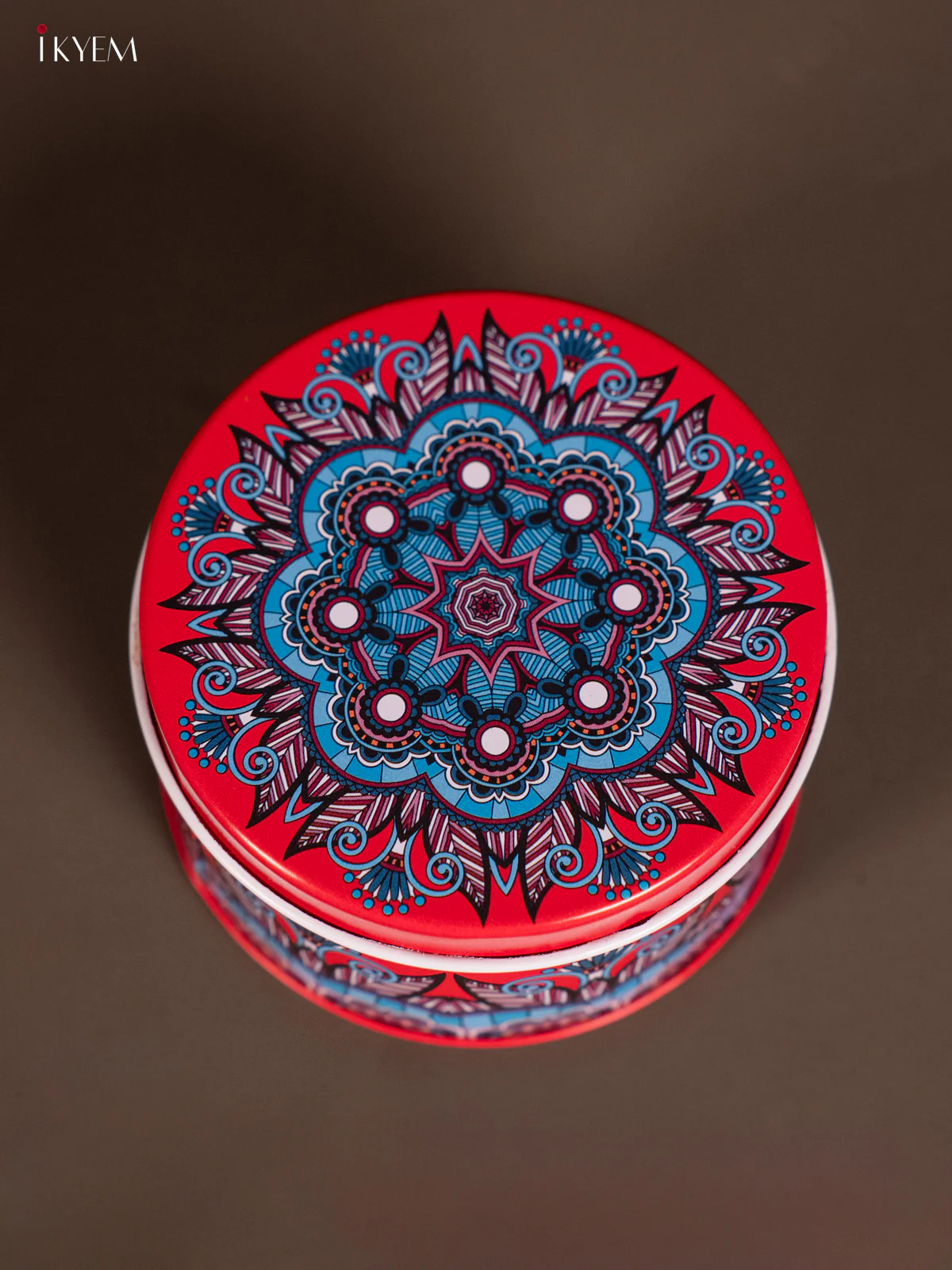 Round Decorative Tin Box - Multicolour - KH14135 - Image 2