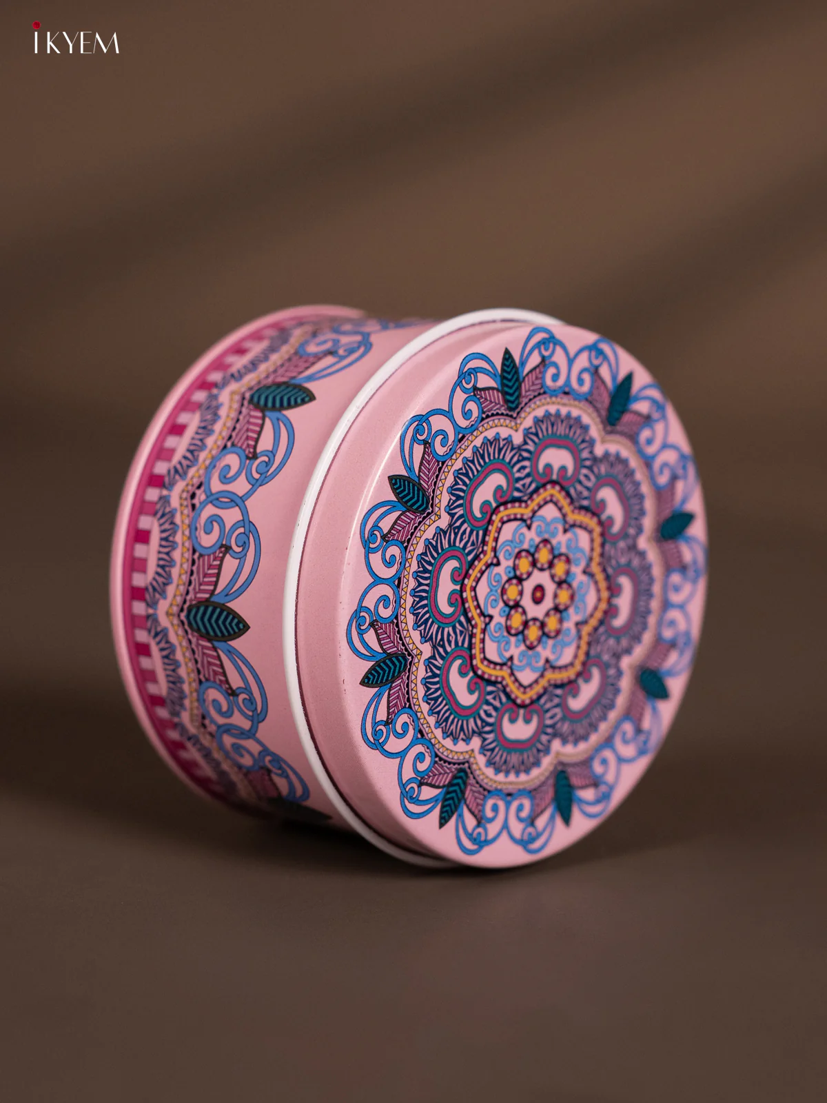 Round Decorative Tin Box - Multicolour - KH14140 - Image 4