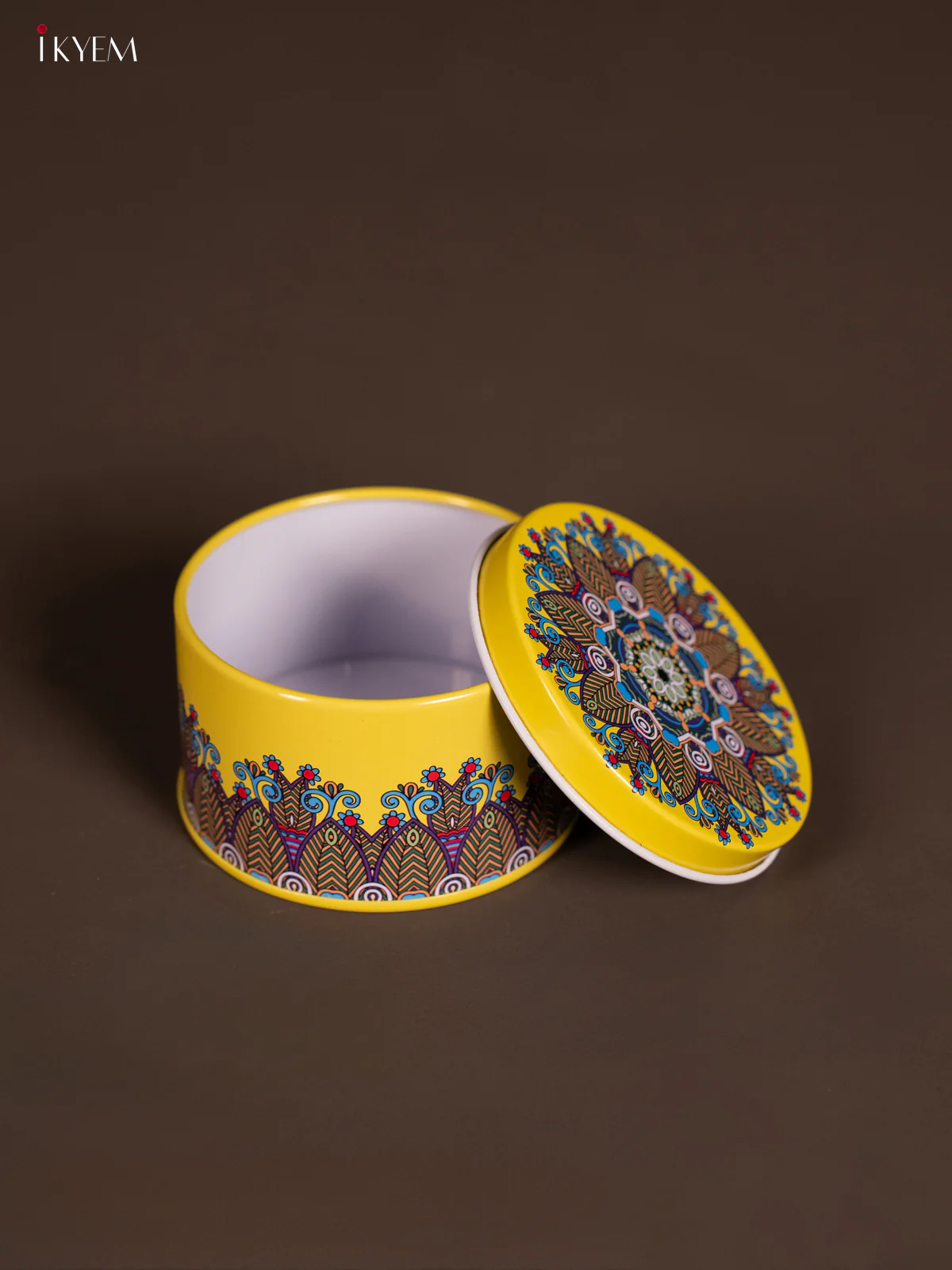 Round Decorative Tin Box - Multicolour - KH14141 - Image 3