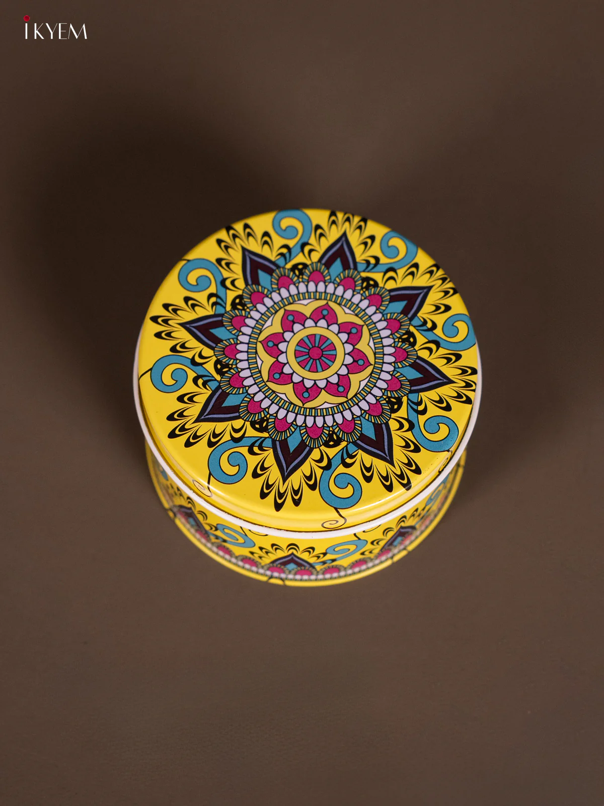 Round Decorative Tin Box - Multicolour - KH14142 - Image 2