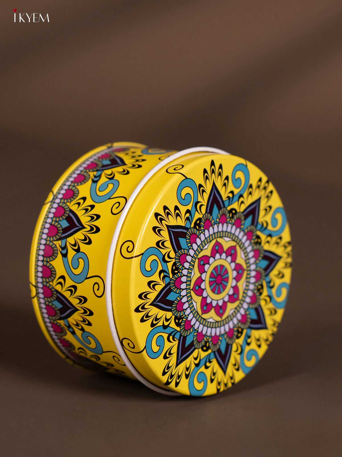 Round Decorative Tin Box - Multicolour - KH14142 - Image 4