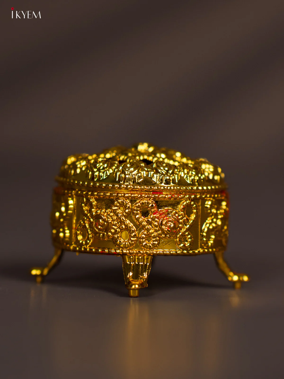 Gold Kumkum Holder with Stand - KH14144 - Image 4