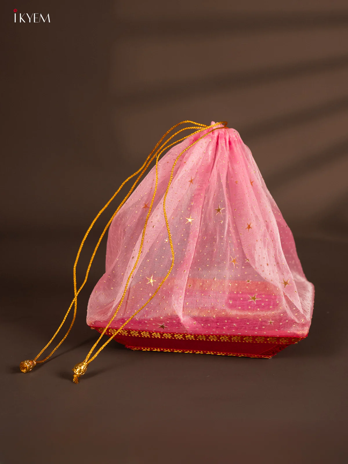 Korai Stackable tray with Net Potli - Pink - KH14146 - Image 3