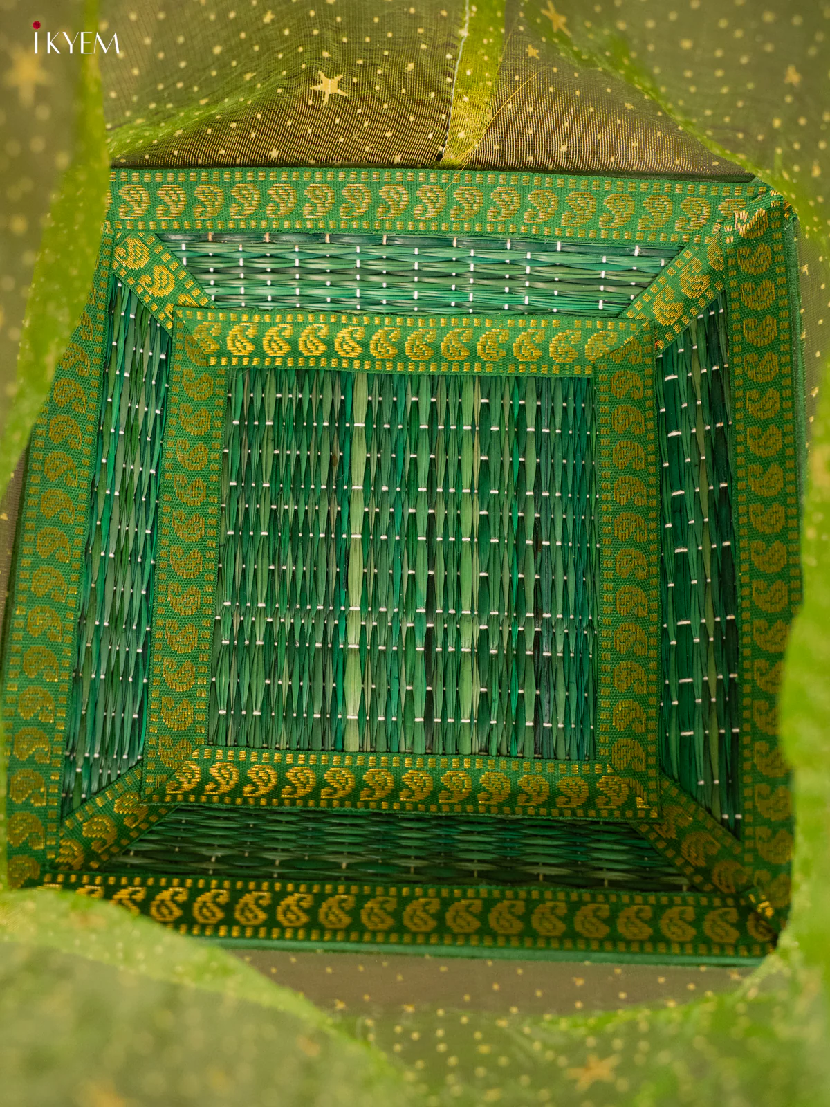 Korai Stackable tray with Net Potli - Green - KH14148 - Image 5