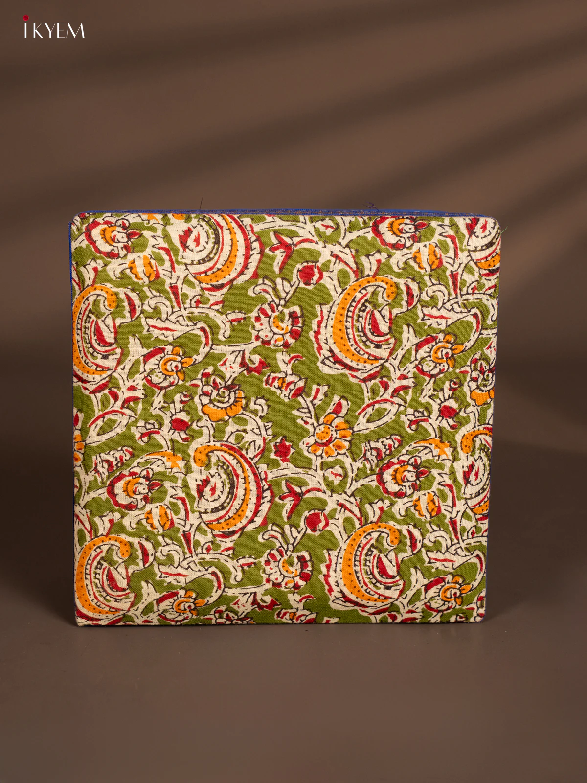Korai Kalamkari square box - Blue with Green - KH14150 - Image 3