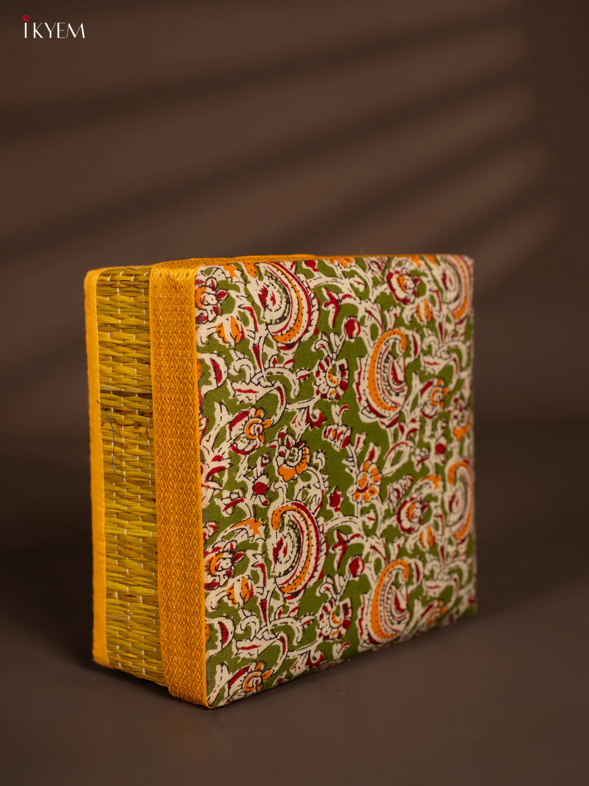 Korai Kalamkari square box - Green - 8*8 Inches - KH14160 - Image 3