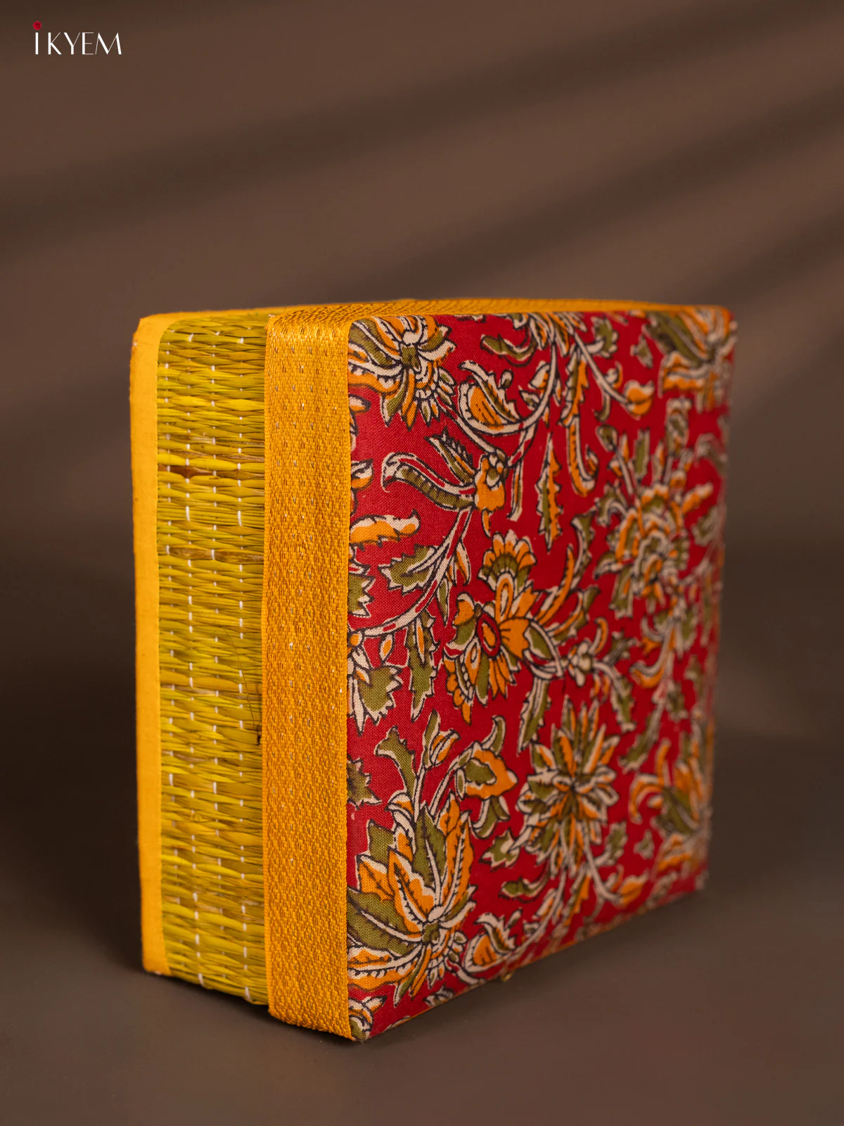 Korai Kalamkari square box - Green - 8*8 Inches - KH14161 - Image 3
