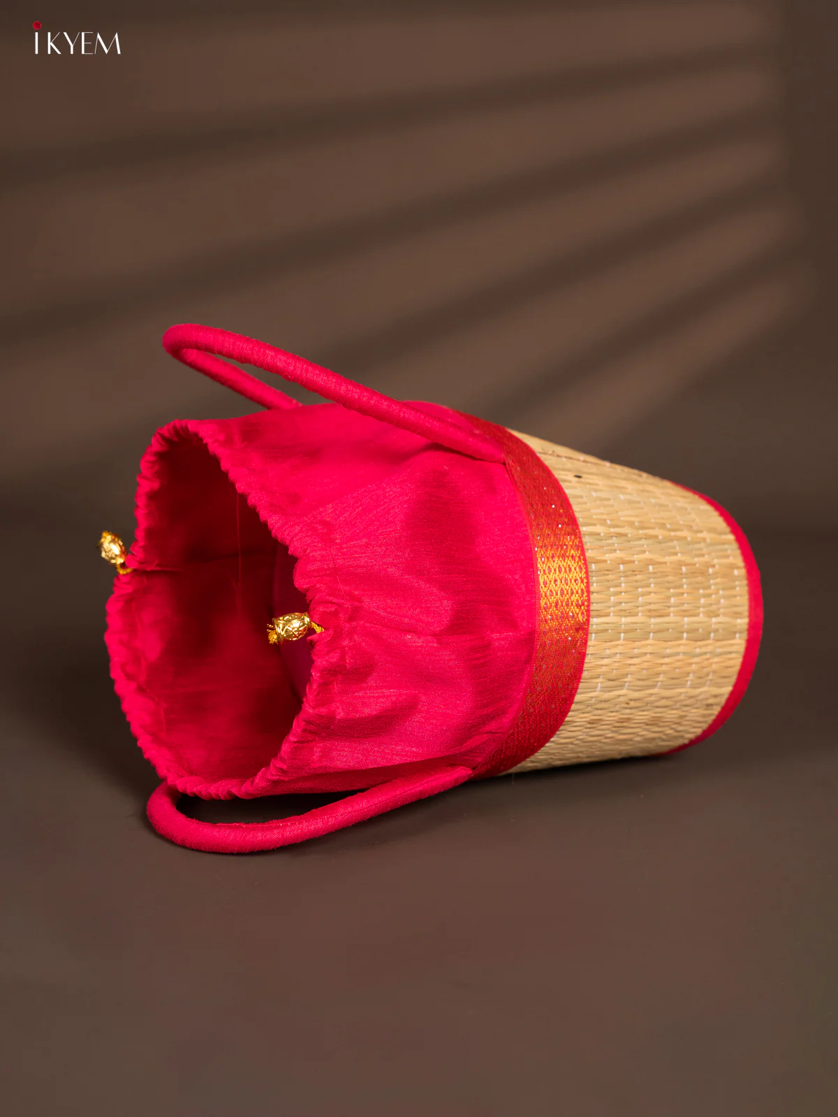 Pink Korai Stackable Basket with Potli - 5 Inch - KH14171 - Image 5