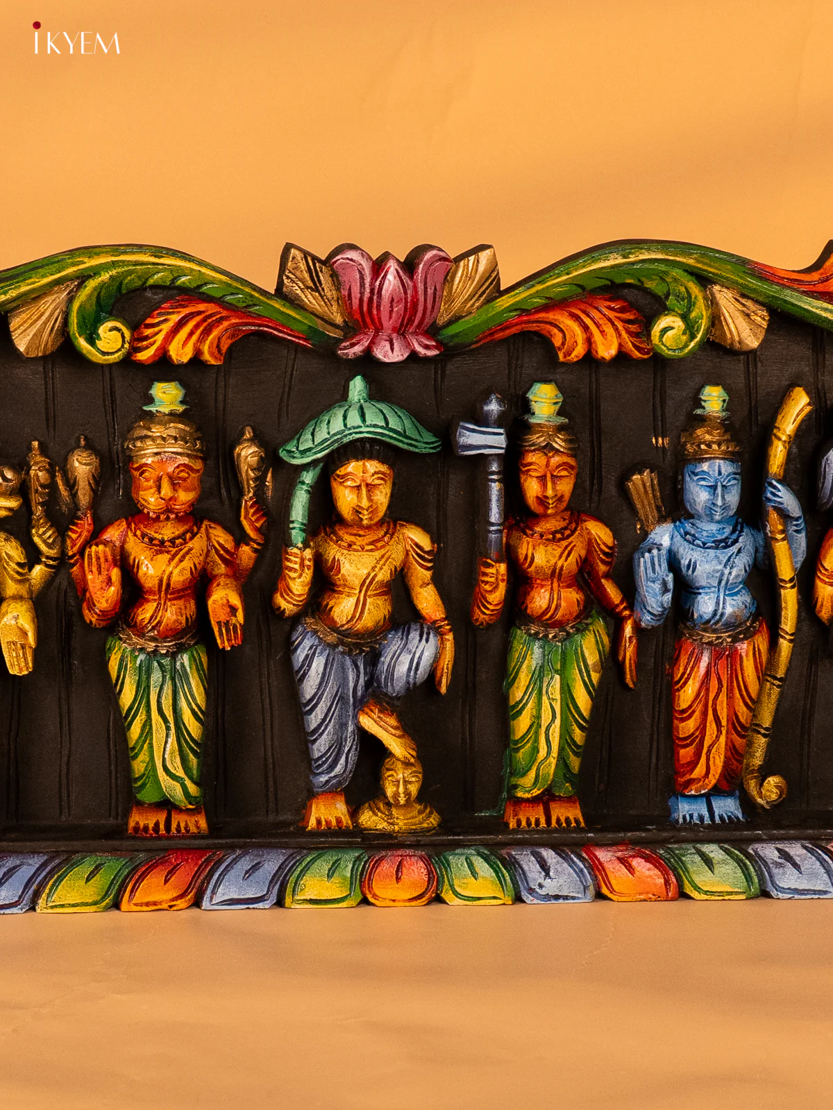 Wooden Hand Painted Carved Dasavatharam Panel - KH14173 - Image 2