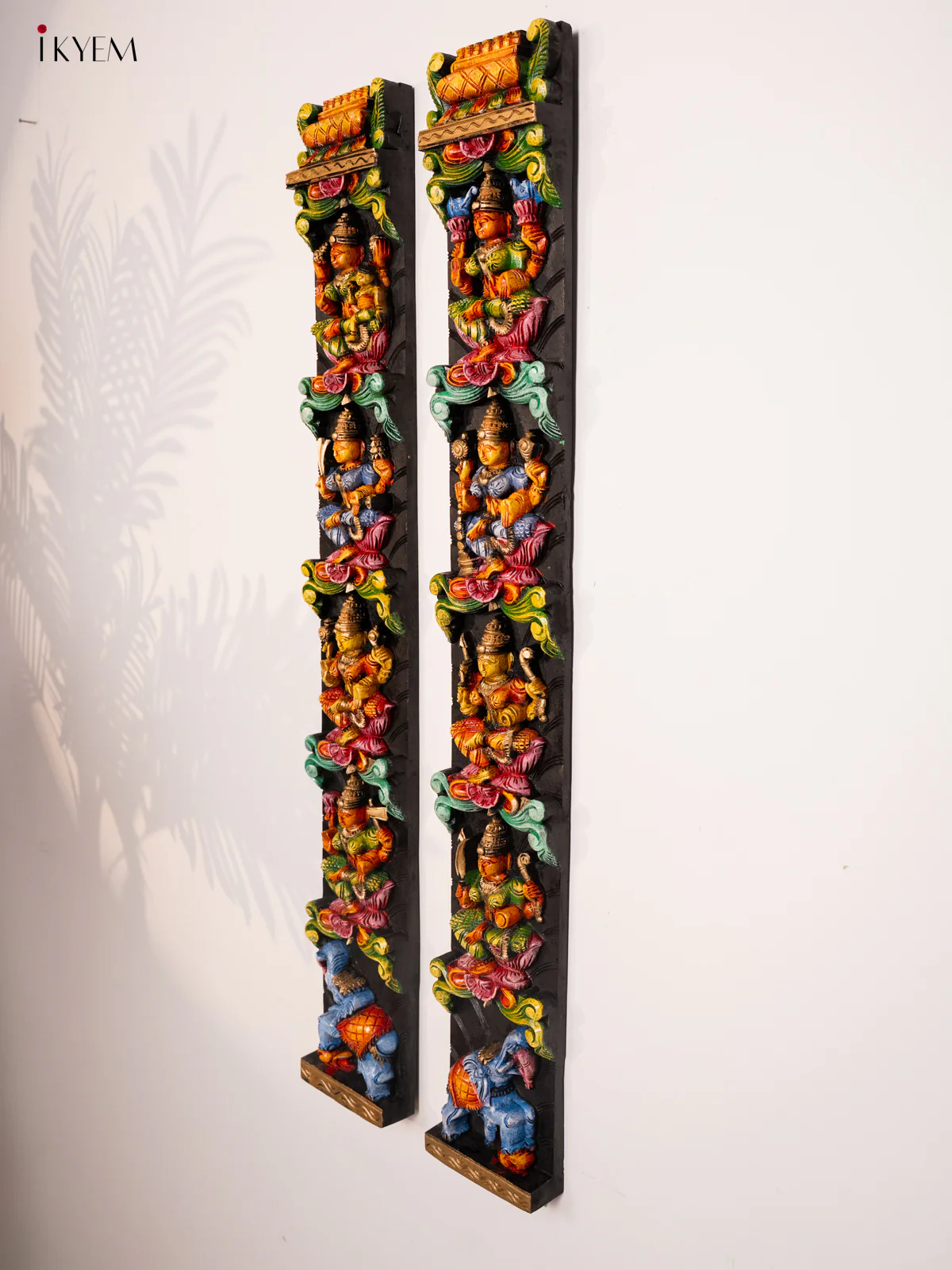 Wooden Hand Painted Carved Ashtalakshmi Panel Set - KH14176 - Image 6