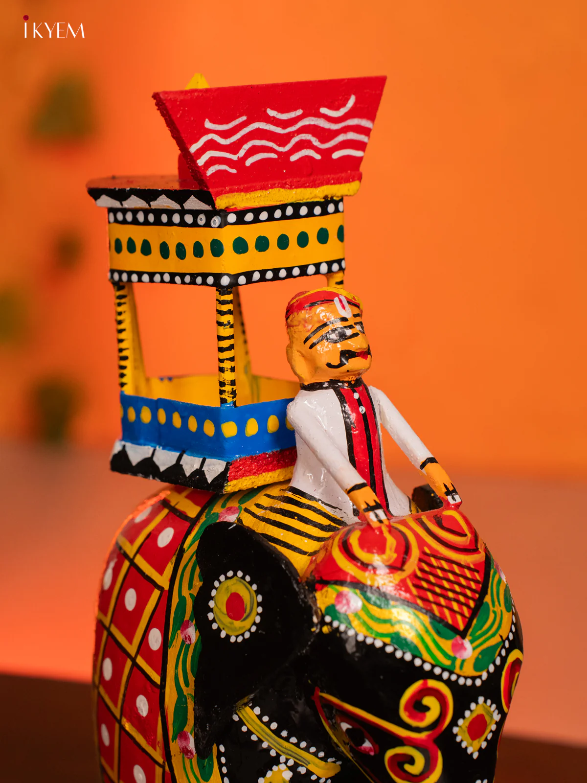 Handmade Kondapalli Elephant Ambari Toy - 10.5 Inches - KH18131 - Image 6