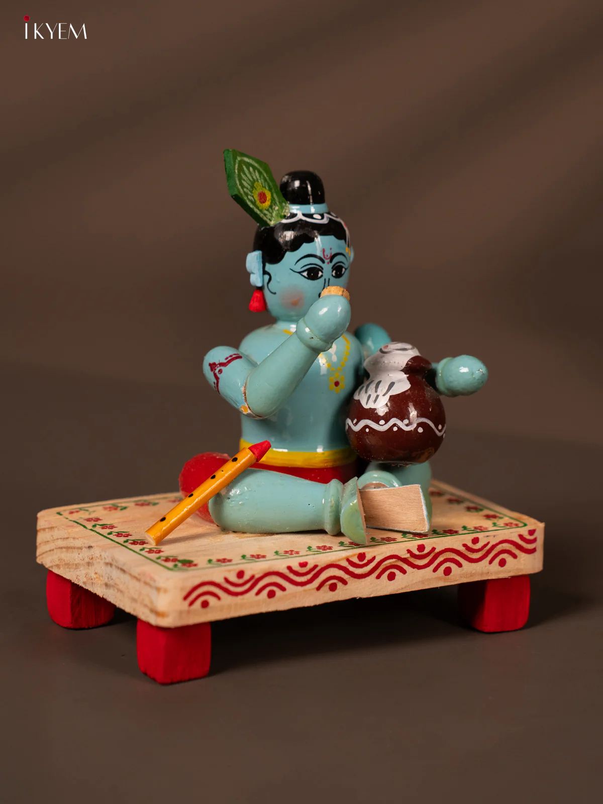 Wooden Kondapalli Hand Painted Baby Krishna - KH18136 - Image 3