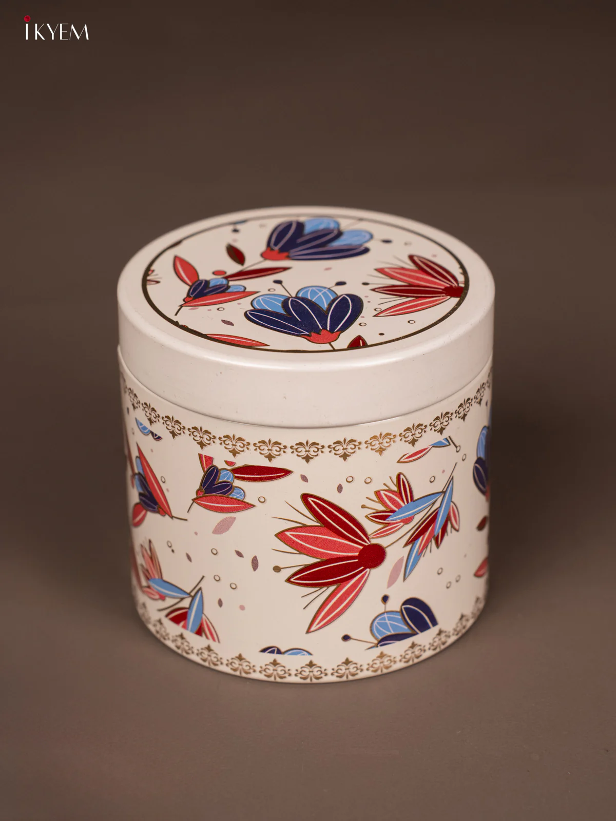 Digital Printed Dry Fruit & Snacks Tin Jar Cylinder - 3 inch - Light Grey - KH19121 - Image 2