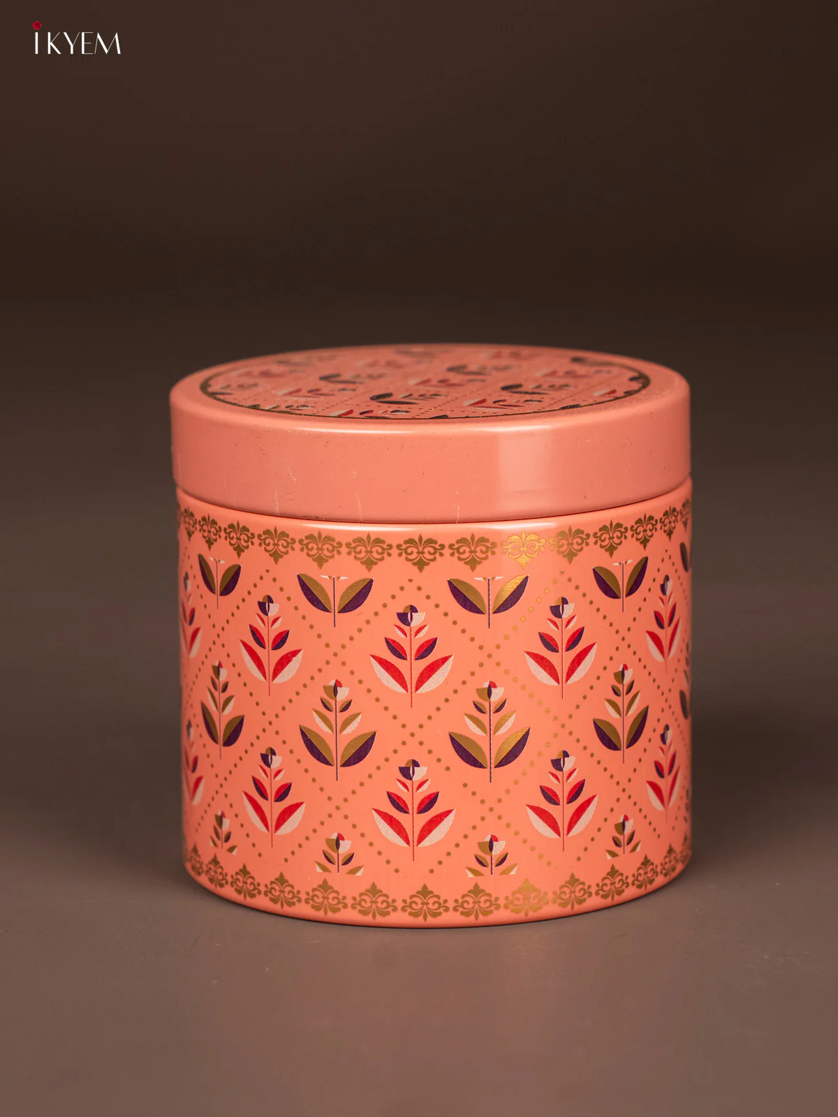 Digital Printed Dry Fruit & Snacks Tin Jar Cylinder - 3 inch - Light Pink - KH19123