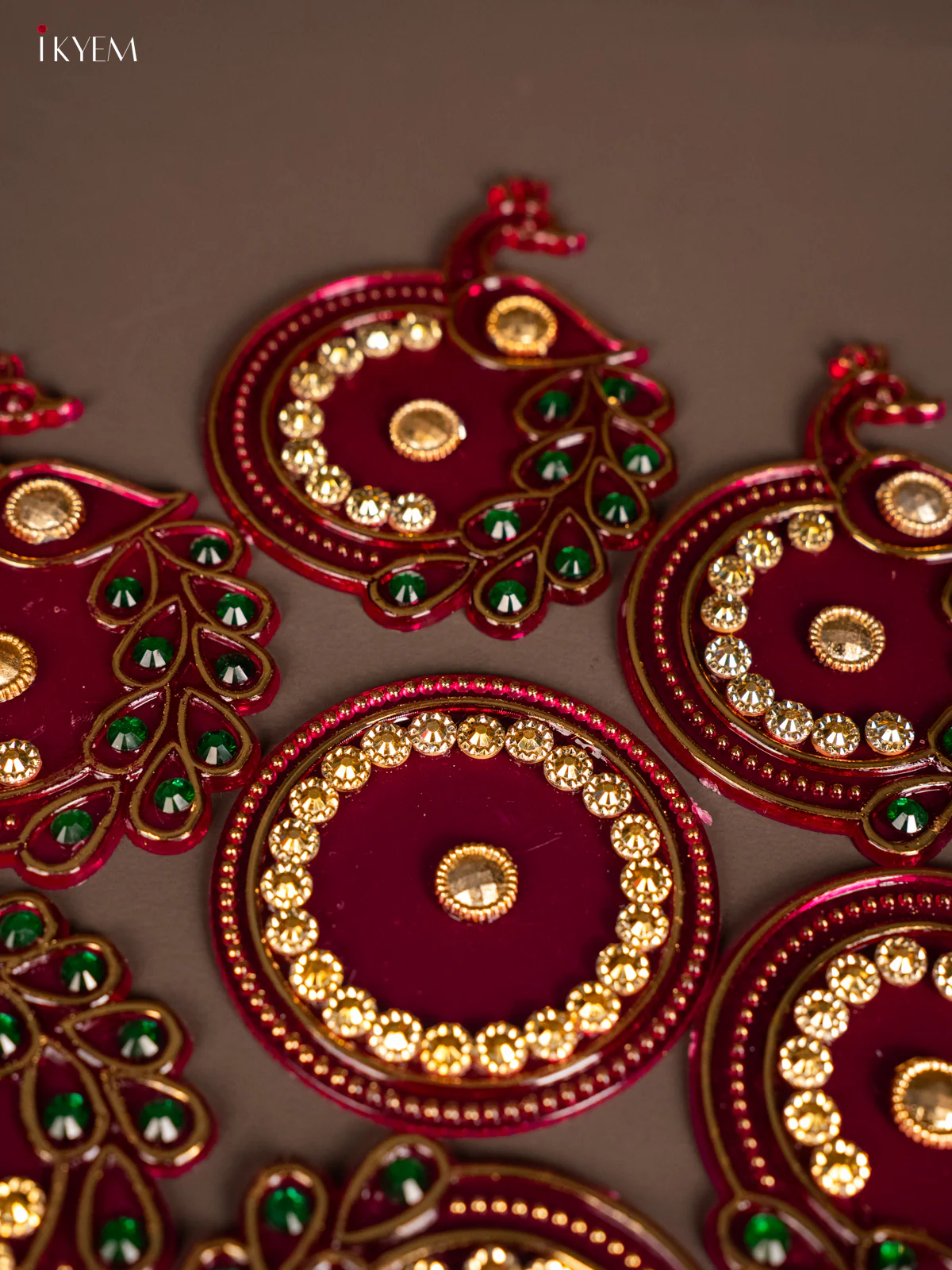 Plastic Mini Rangoli - Peacock - Pink - KH21242 - Image 3