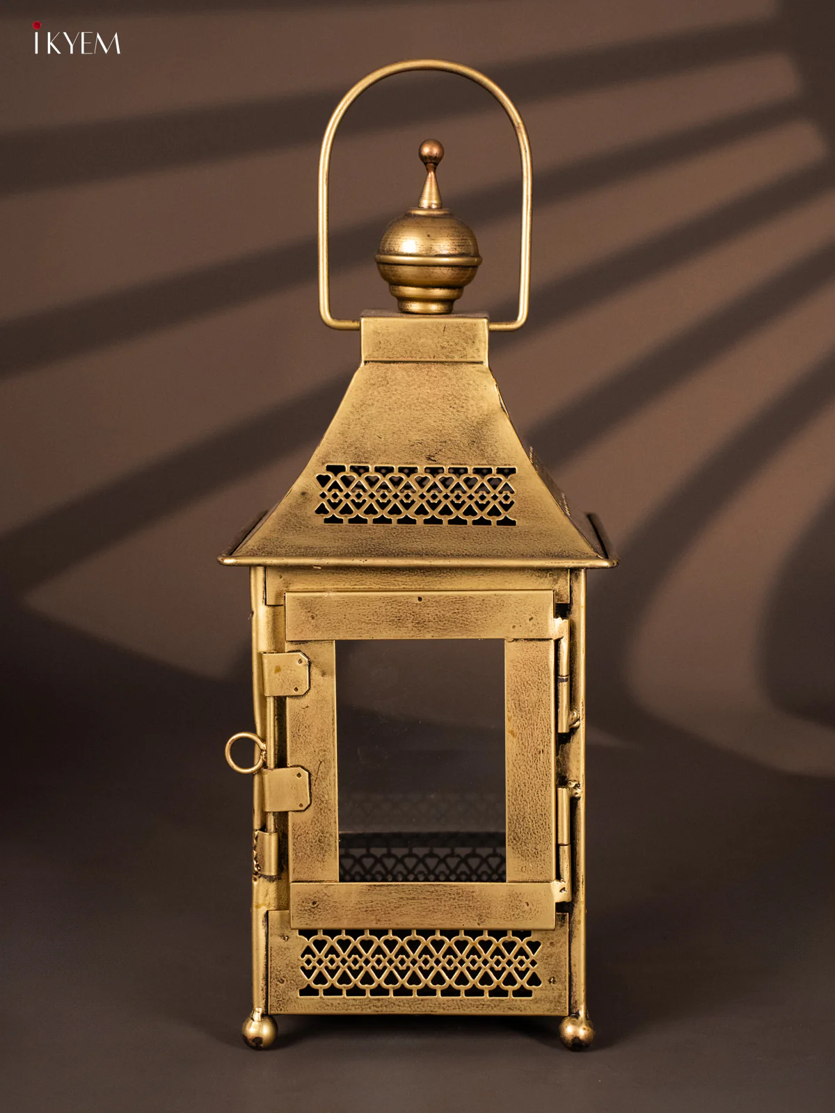 Metal Glass Lantern - Big - 15 Inches - KH21265