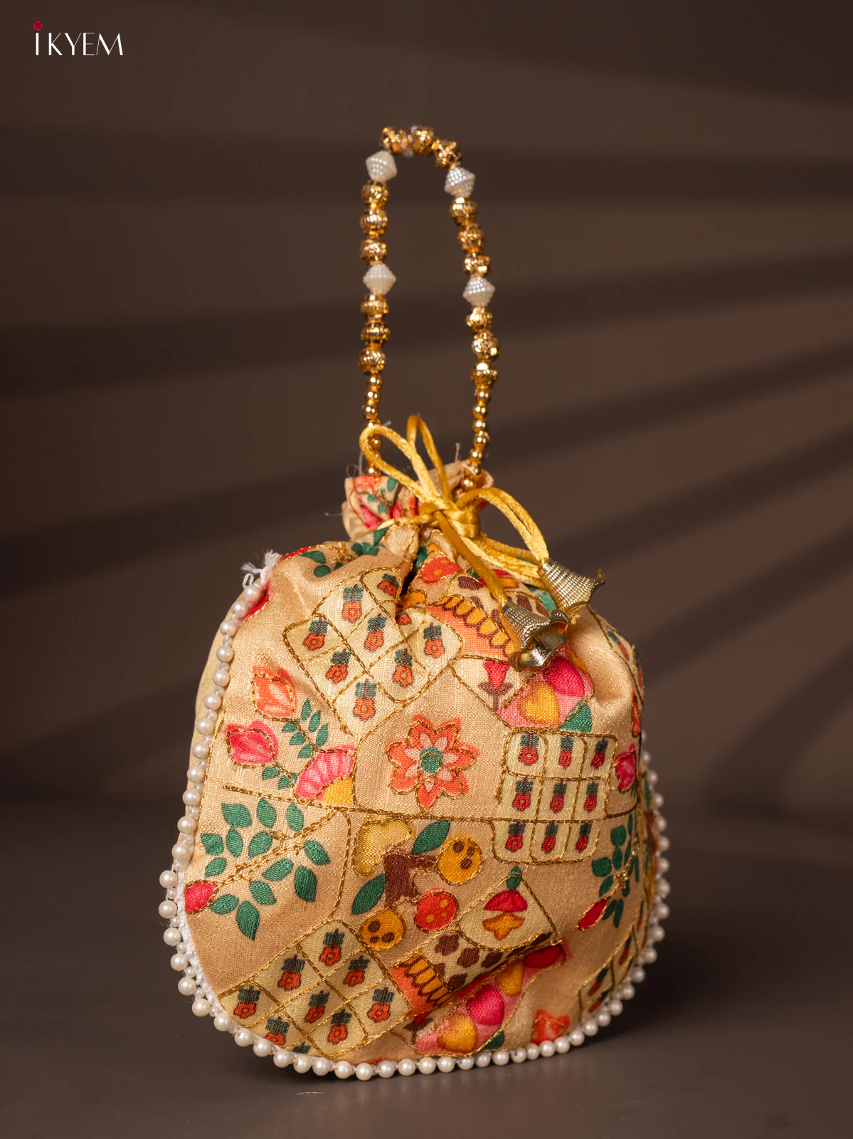 Embroidered Potli Bag - Sandle - KH22147 - Image 2