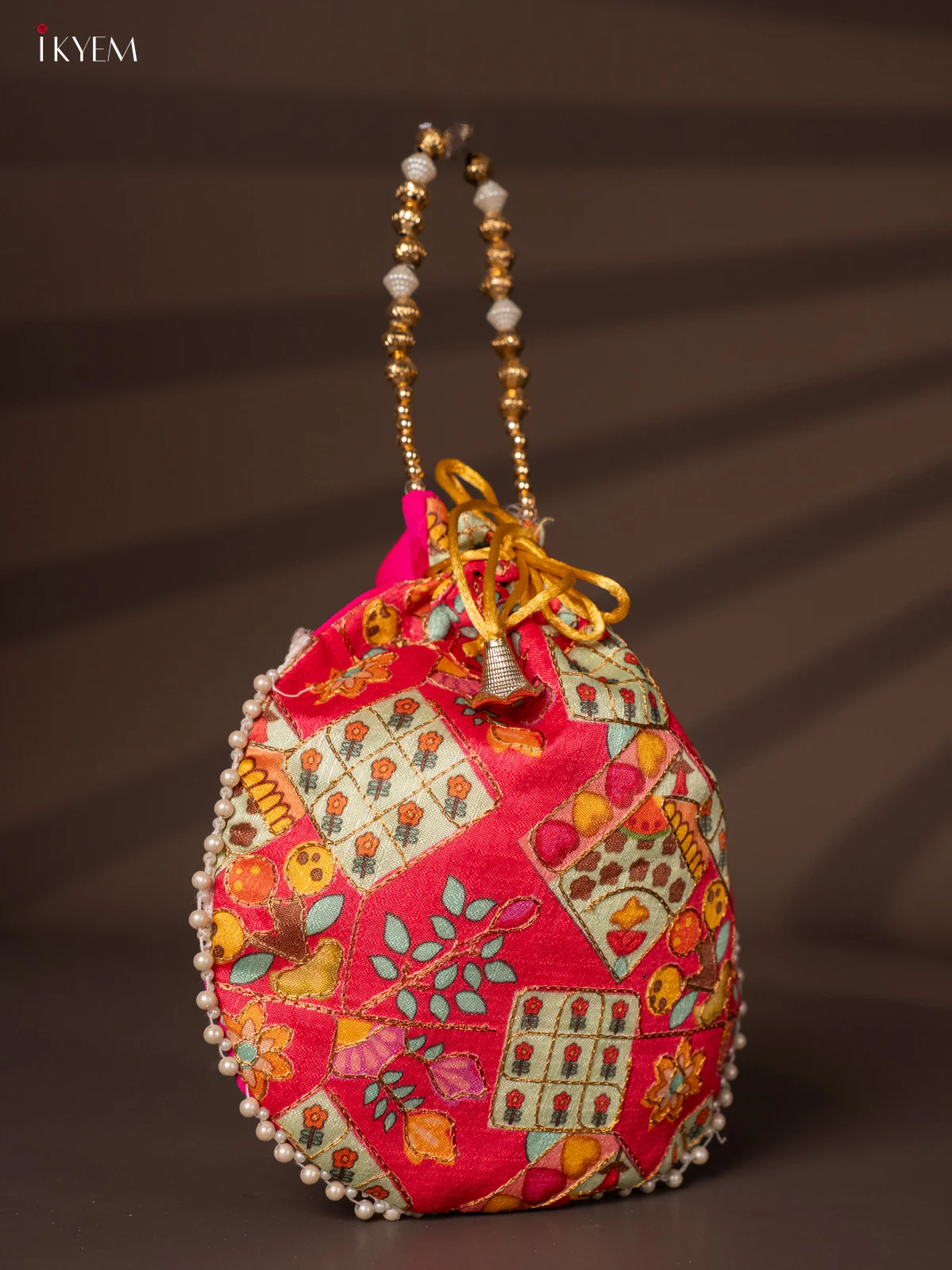 Embroidered Potli Bag - Pink - KH22150 - Image 2