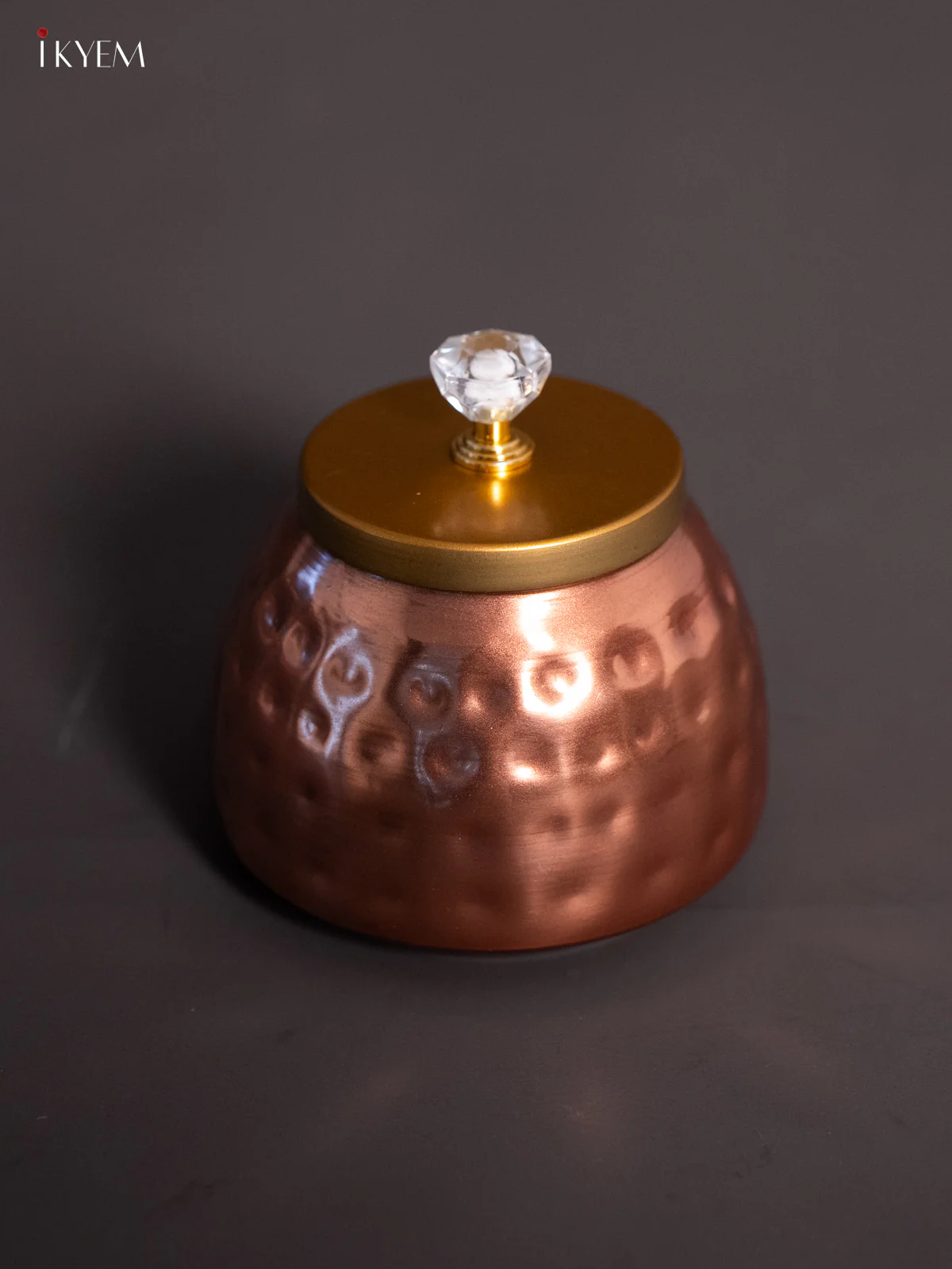 Copper Dry Fruit Jar with Gold Lid - 4 Inch - KH25117
