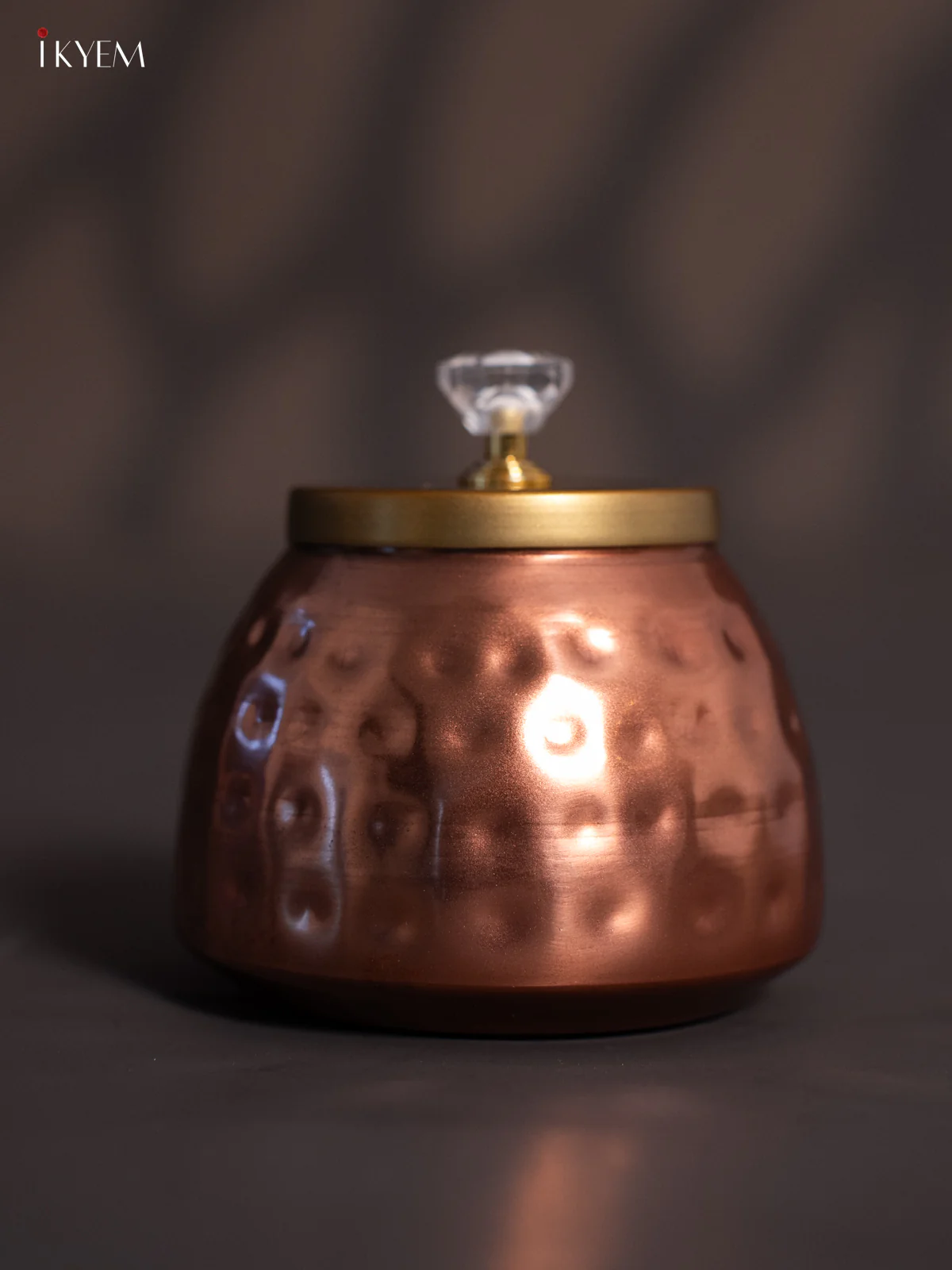 Copper Dry Fruit Jar with Gold Lid - 4 Inch - KH25117 - Image 2