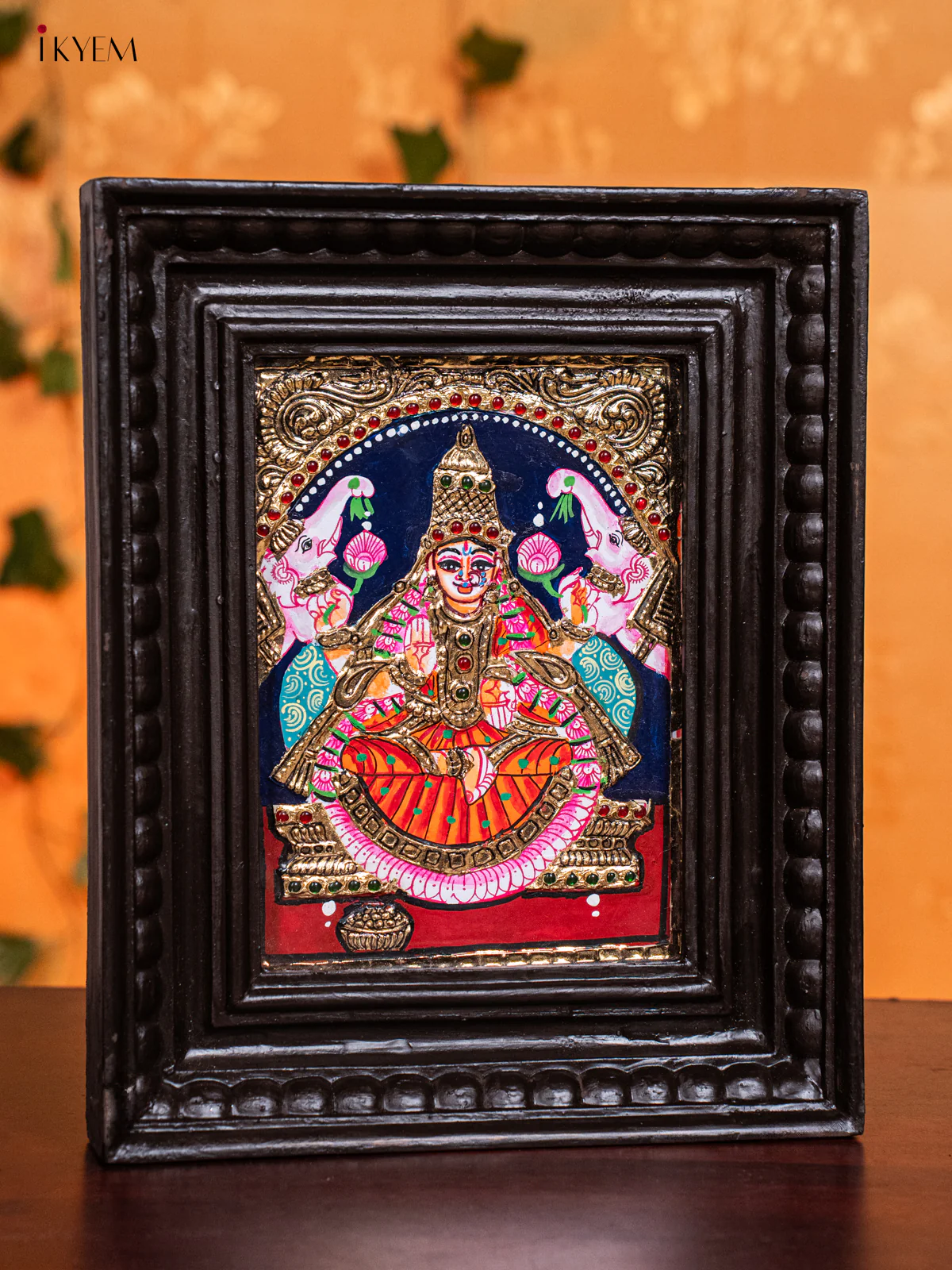 Gaja Lakshmi Tanjore painting (11x9) - KH26127 - Image 2