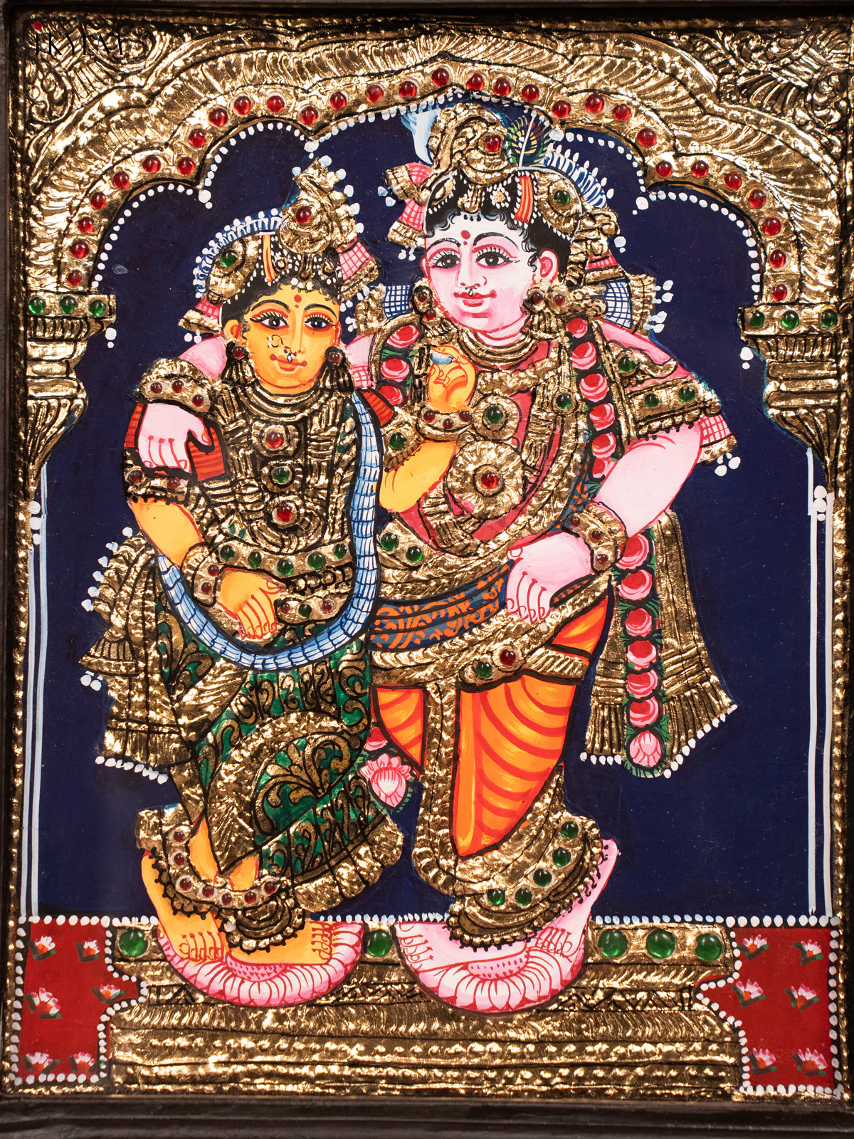 Radha Krishna - Tanjore Painting (13x11) - Image 3