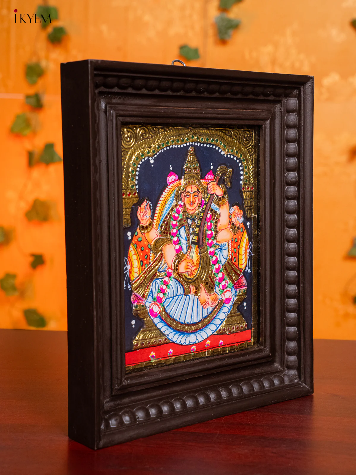 Saraswathi - Tanjore painting (13 x 11) - KH26158 - Image 2
