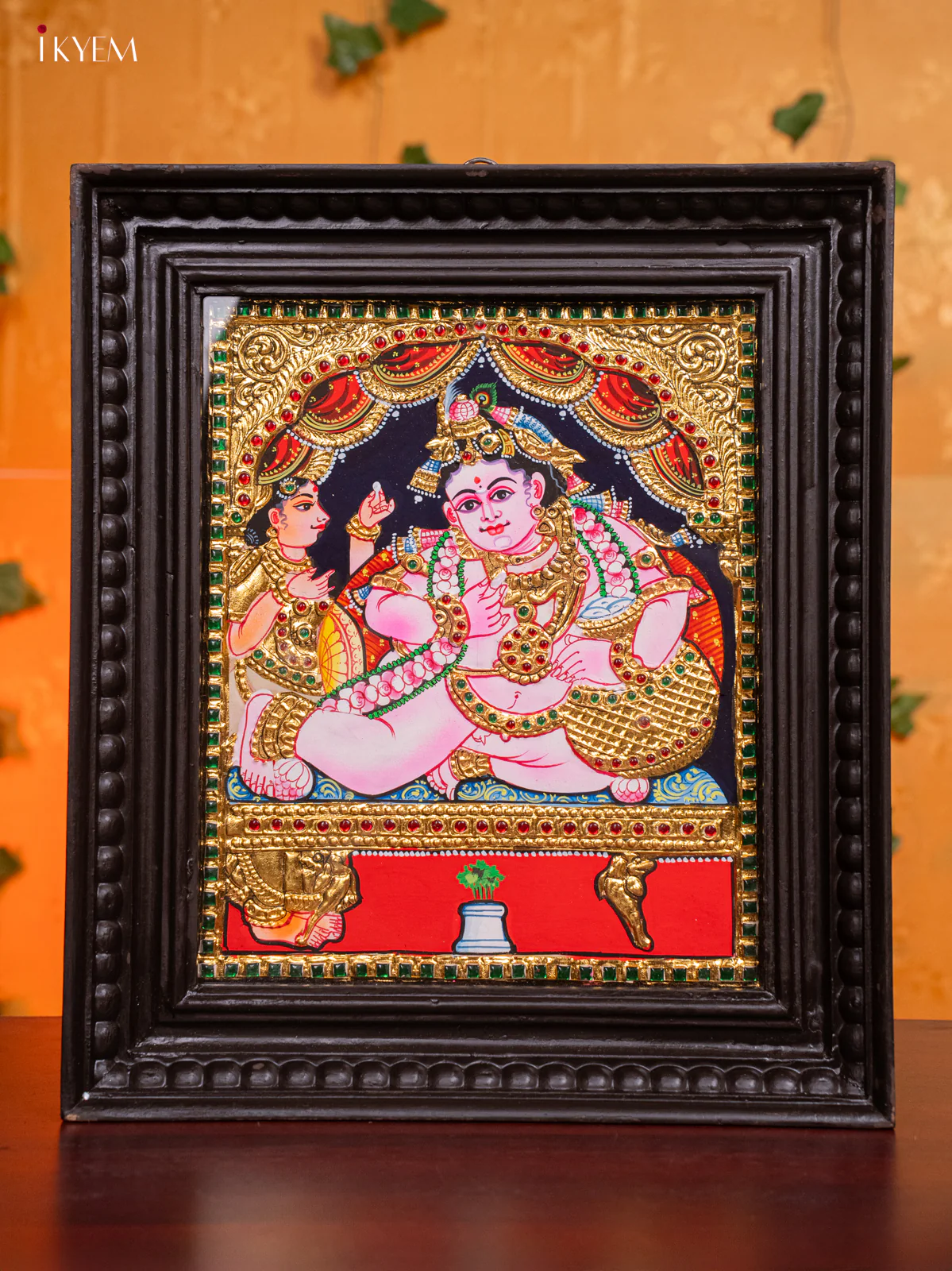 Butter Krishna Tanjore painting (13 x 15) - KH26163
