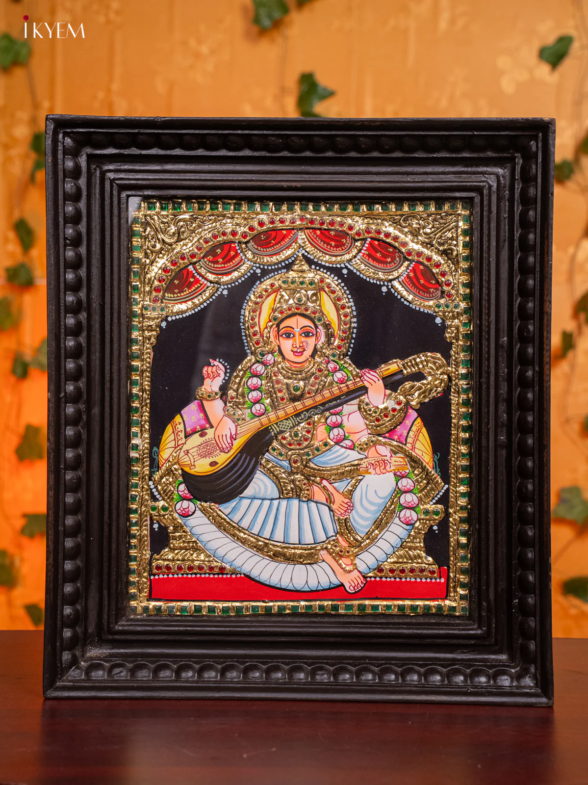 Saraswathi Tanjore painting - (13 x 15) - KH26166