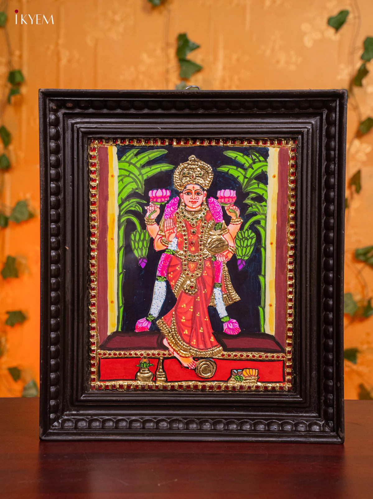 Vara Mahalakshmi Tanjore painting - (13 x 15) - KH26171