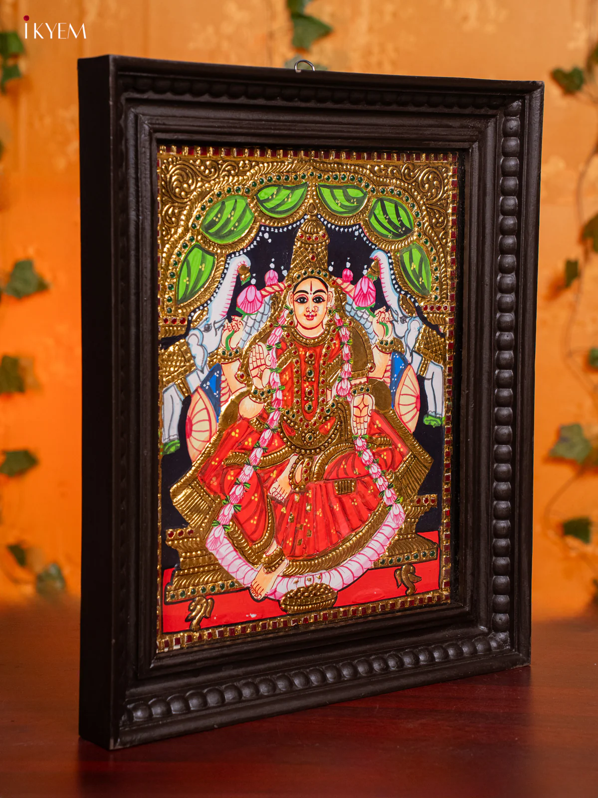 Gaja Lakshmi Tanjore painting - (18 x 15) - KH26188 - Image 2