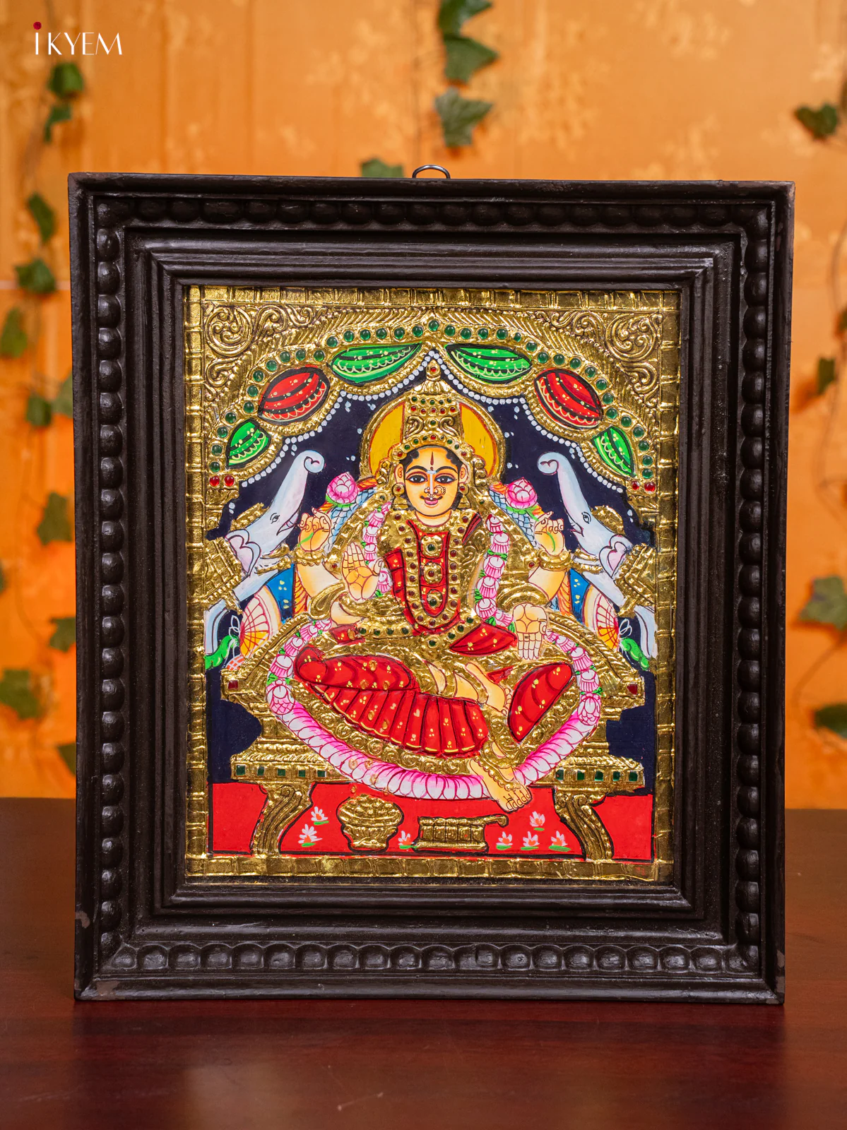 Gaja Lakshmi Tanjore painting - (13 x 15) - KH26193