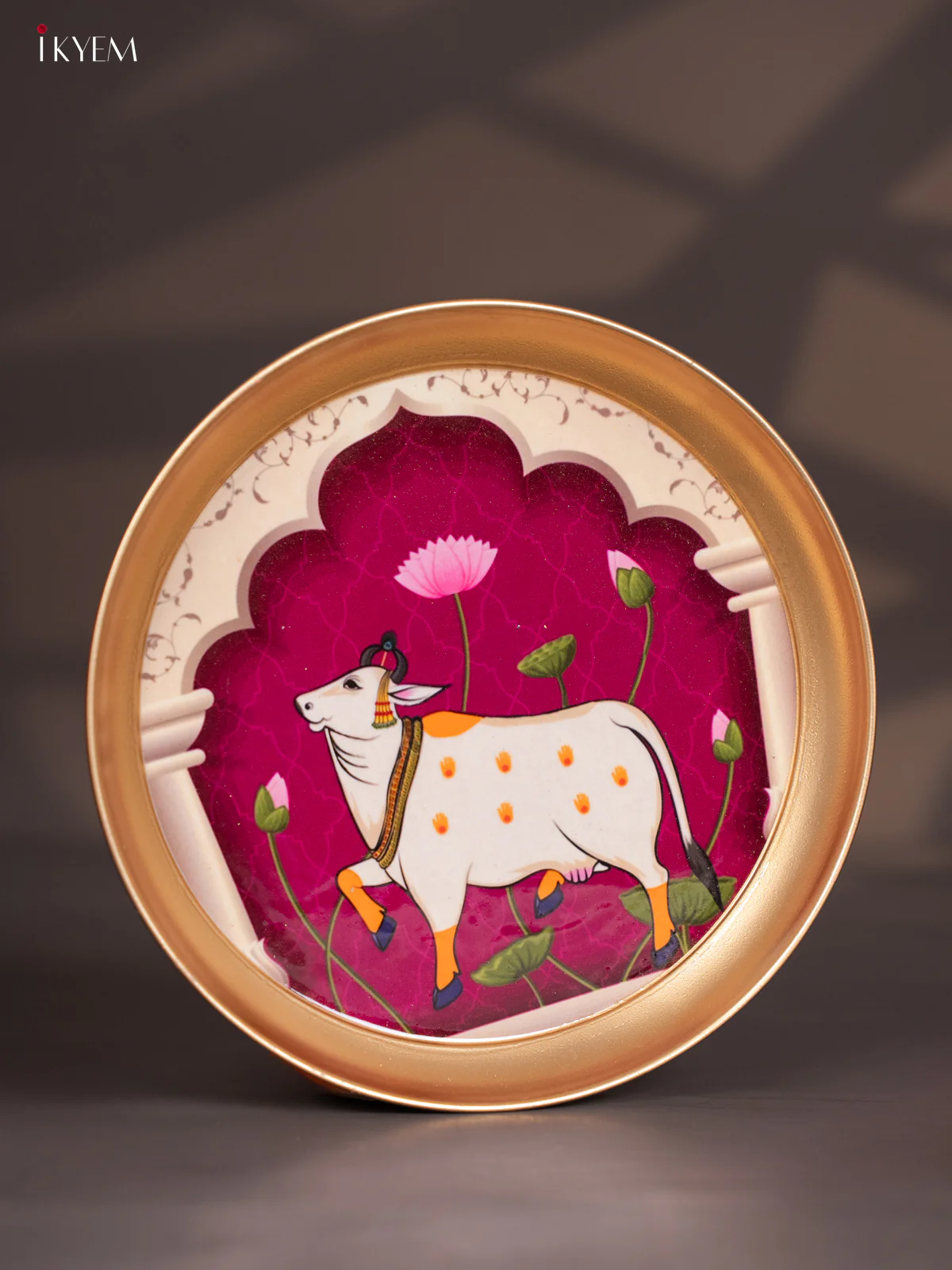 Brass Coated Plate Cow - Purple - 8 Inches - KI06129 - Image 2