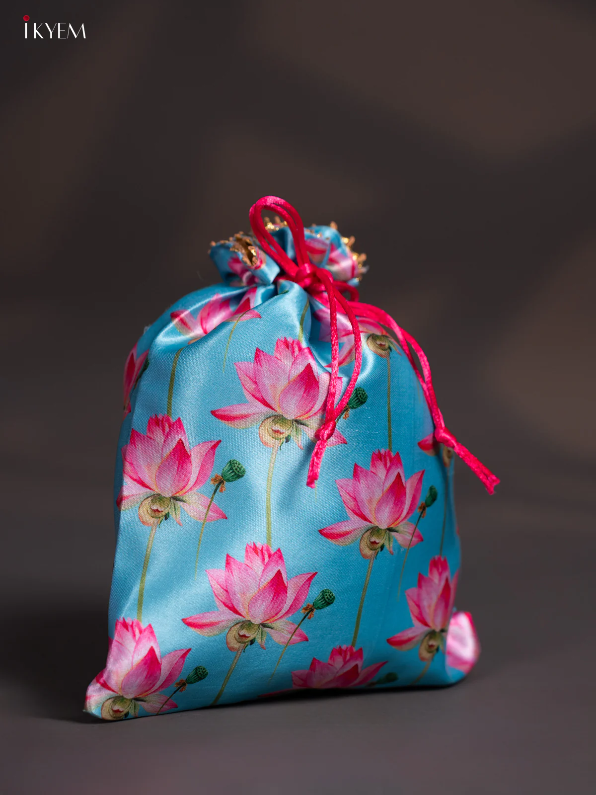 Lotus Potli Bag - Blue - KI06167 - Image 2