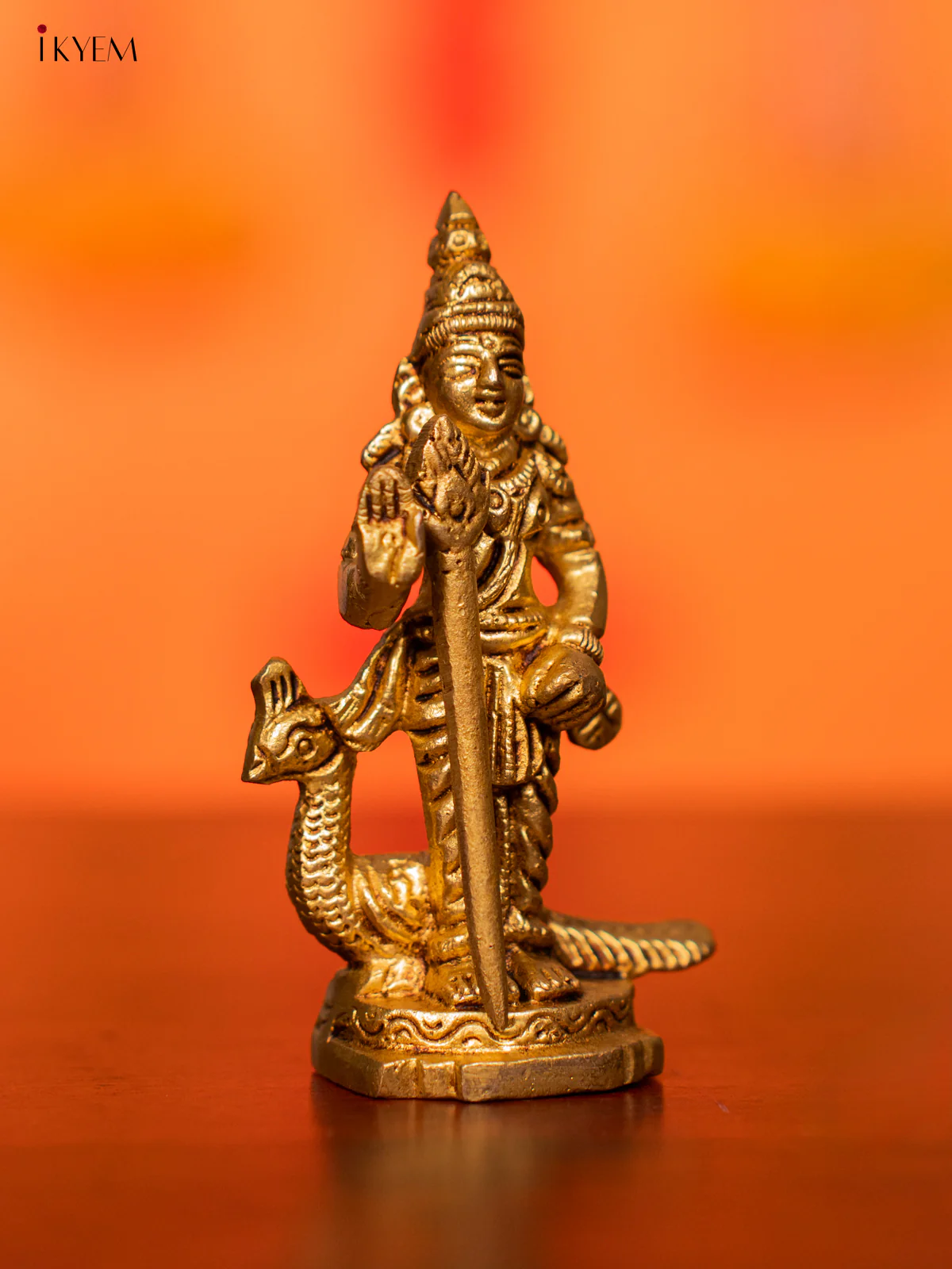 Brass Murugar with Peacock Idol - 3.5 Inch - KI07132 - Image 2