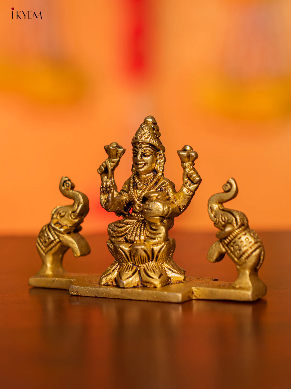 Brass Gajalakshmi Idol - 3 Inch - KI07143 - Image 2