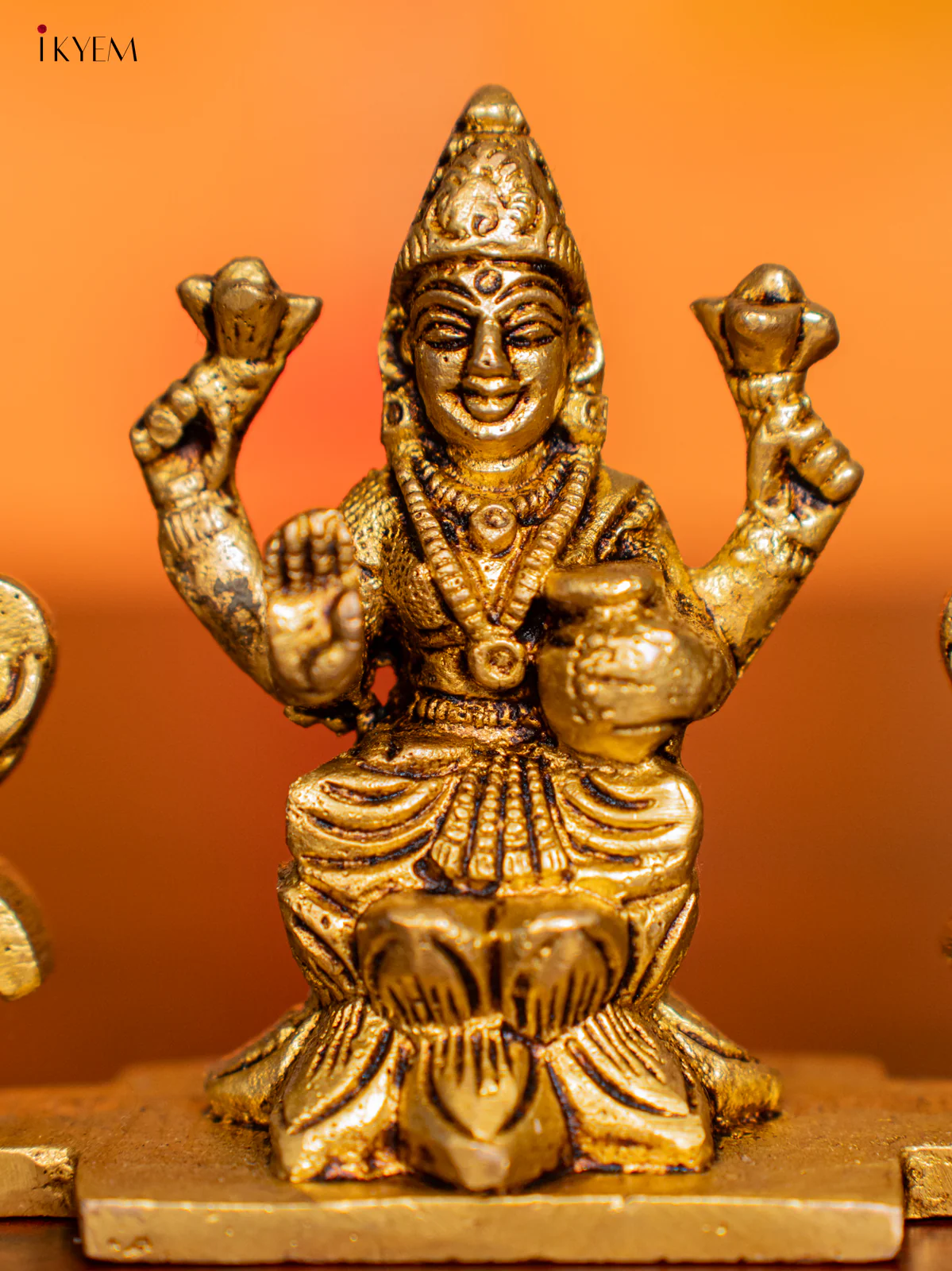 Brass Gajalakshmi Idol - 3 Inch - KI07143 - Image 4