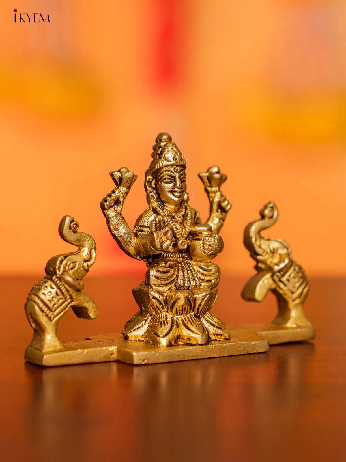 Brass Gajalakshmi Idol - 3 Inch - KI07143 - Image 5