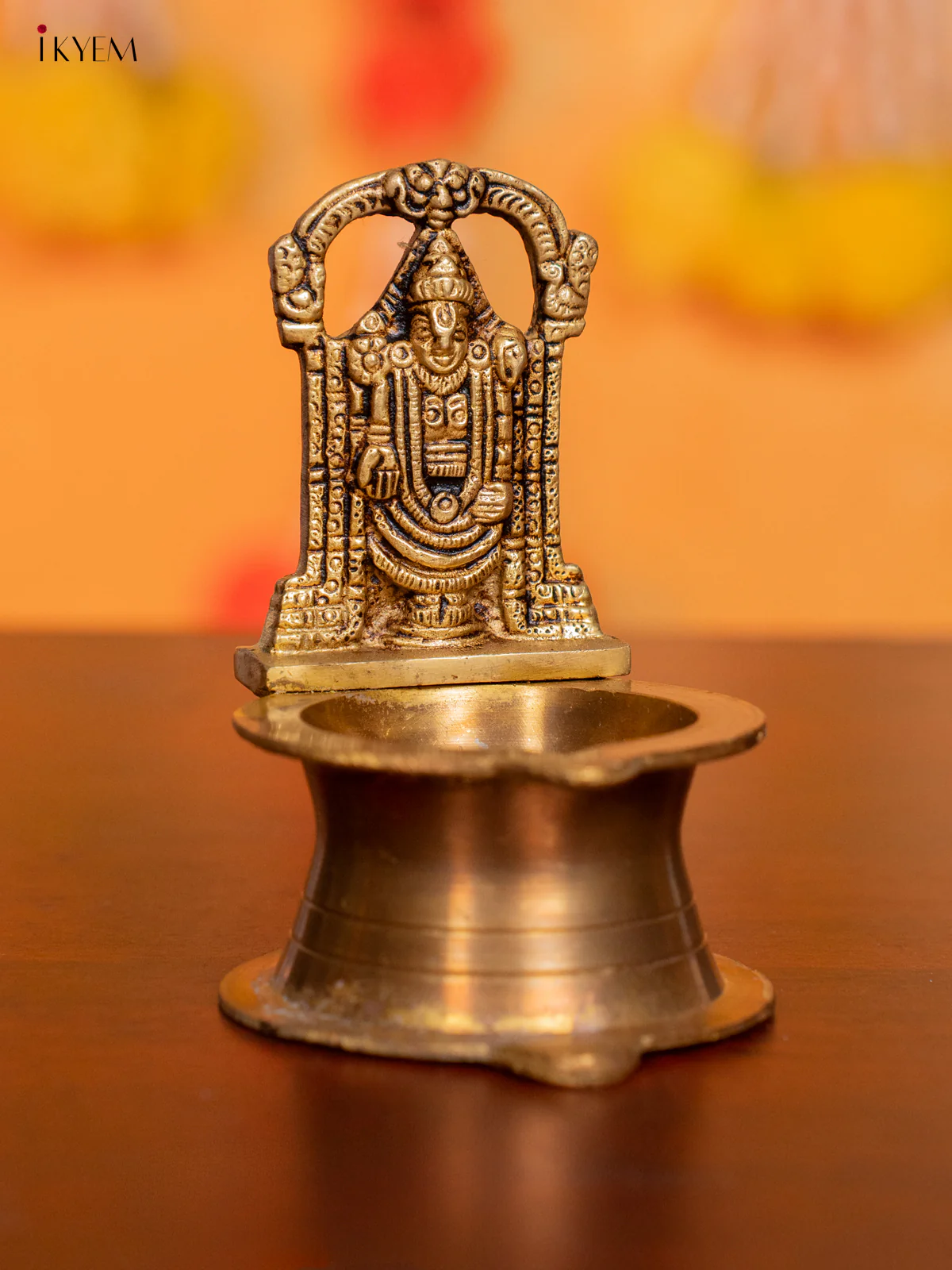 Brass Perumal Diya - 4 Inch - KI07148 - Image 2