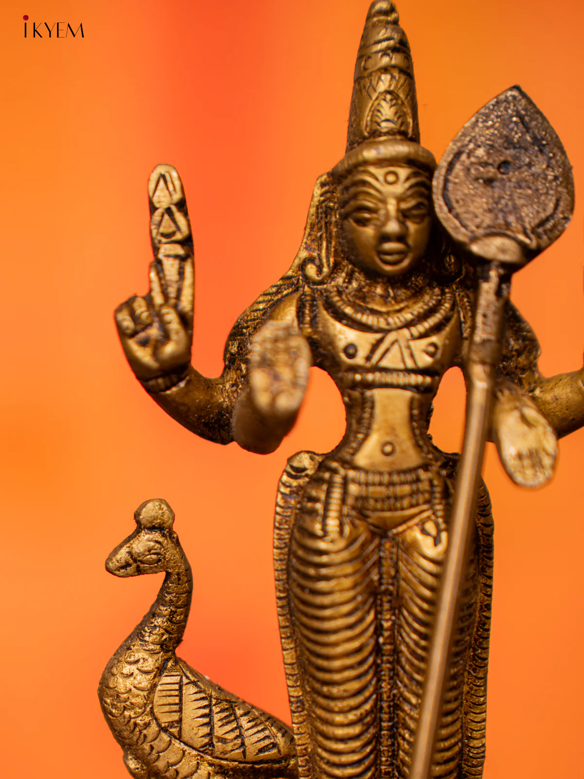 Brass Murugan Idol - 5 Inch - KI07152 - Image 4