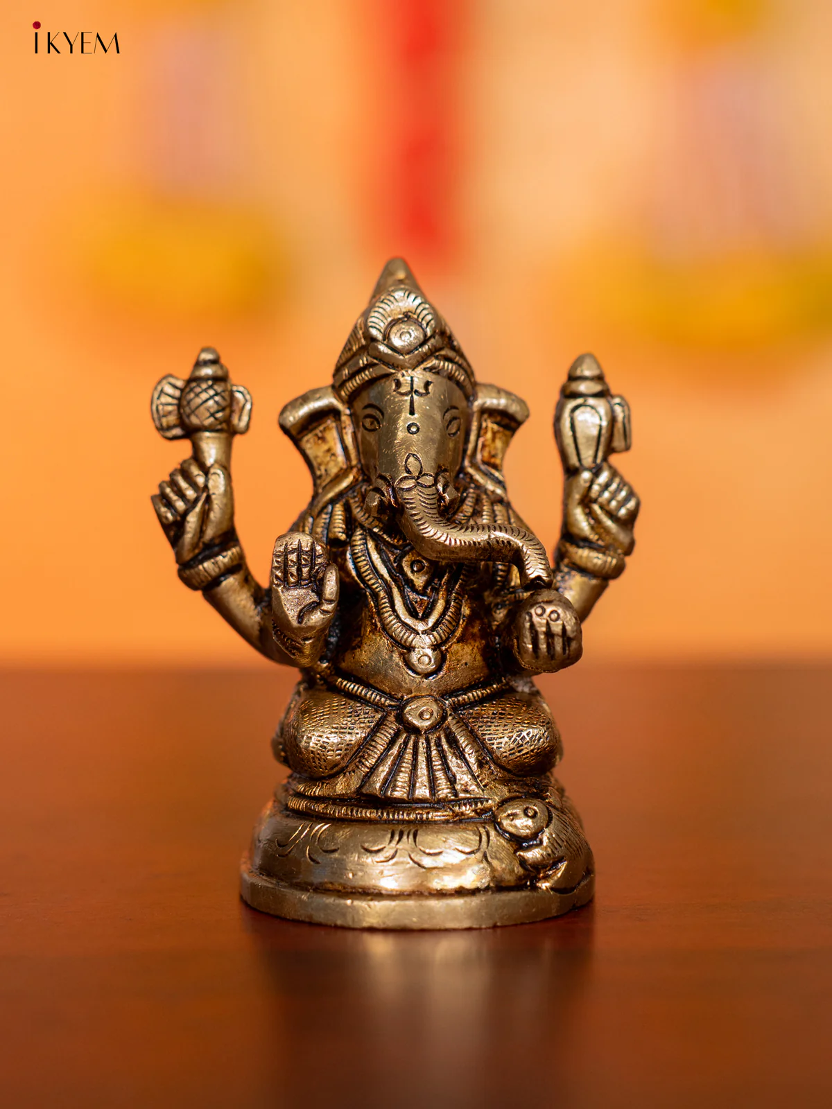 Brass Ganesha Idol - 3 Inch - KI07159