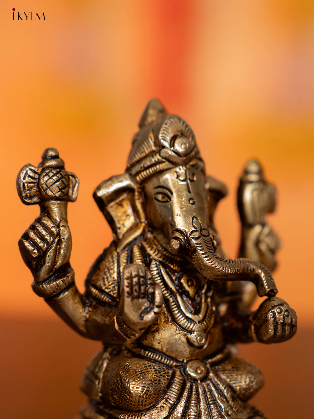 Brass Ganesha Idol - 3 Inch - KI07159 - Image 3