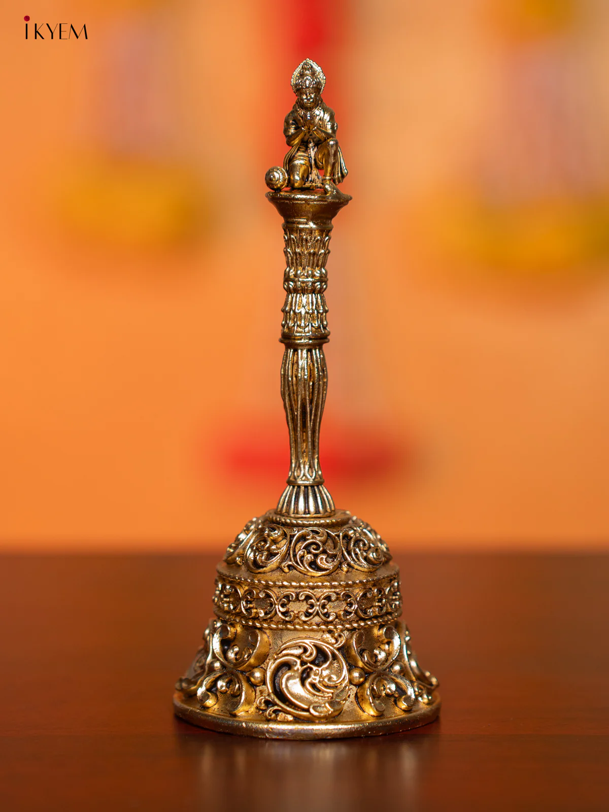 Brass Hanuman Pooja Bell - 6 Inch - KI07169