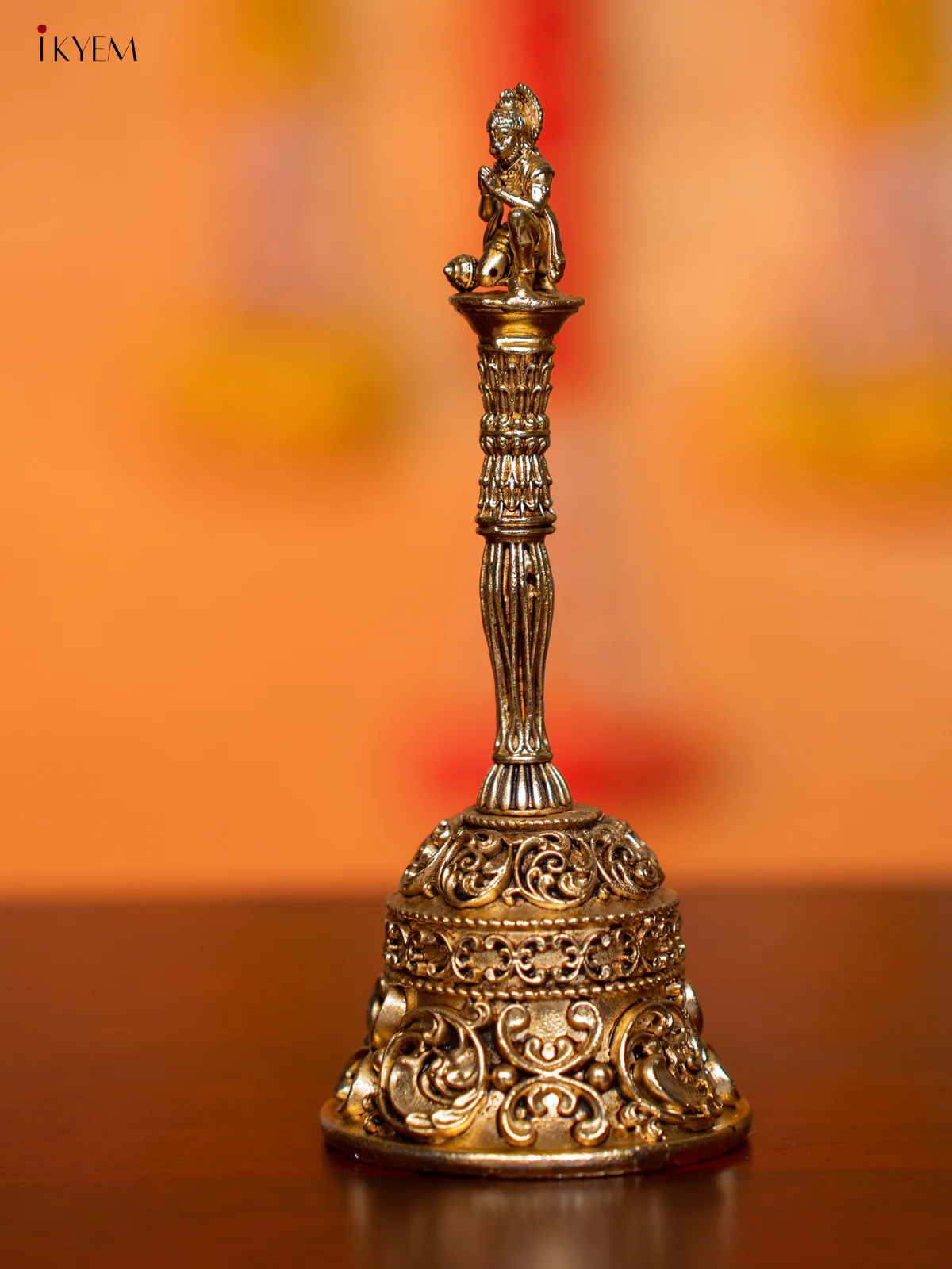 Brass Hanuman Pooja Bell - 6 Inch - KI07169 - Image 4