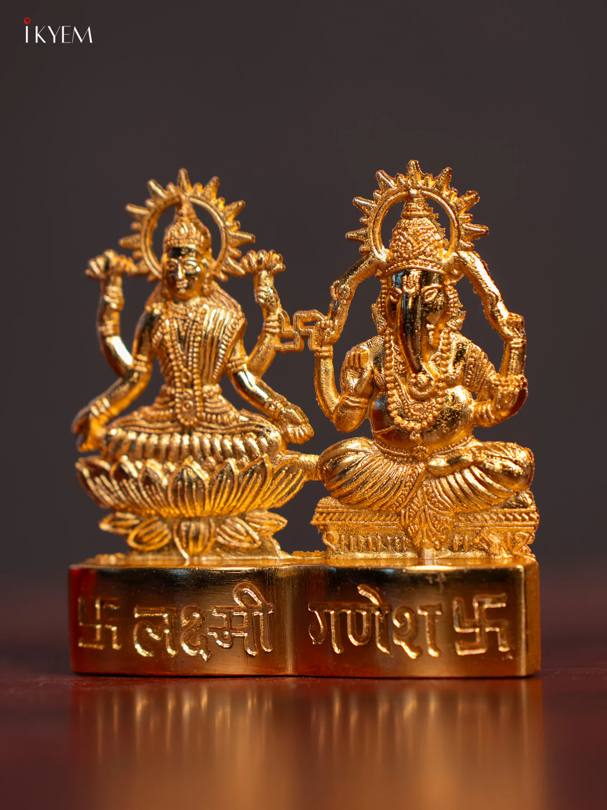 Gold Plated Lakshmi Ganesha - KI17117 - Image 3