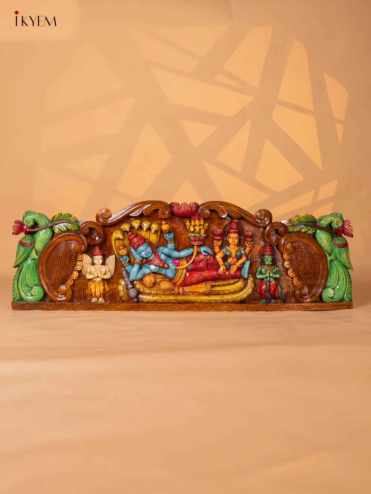 Wooden Hand Painted Ranganathar with Lakshmi Panel - KI17127