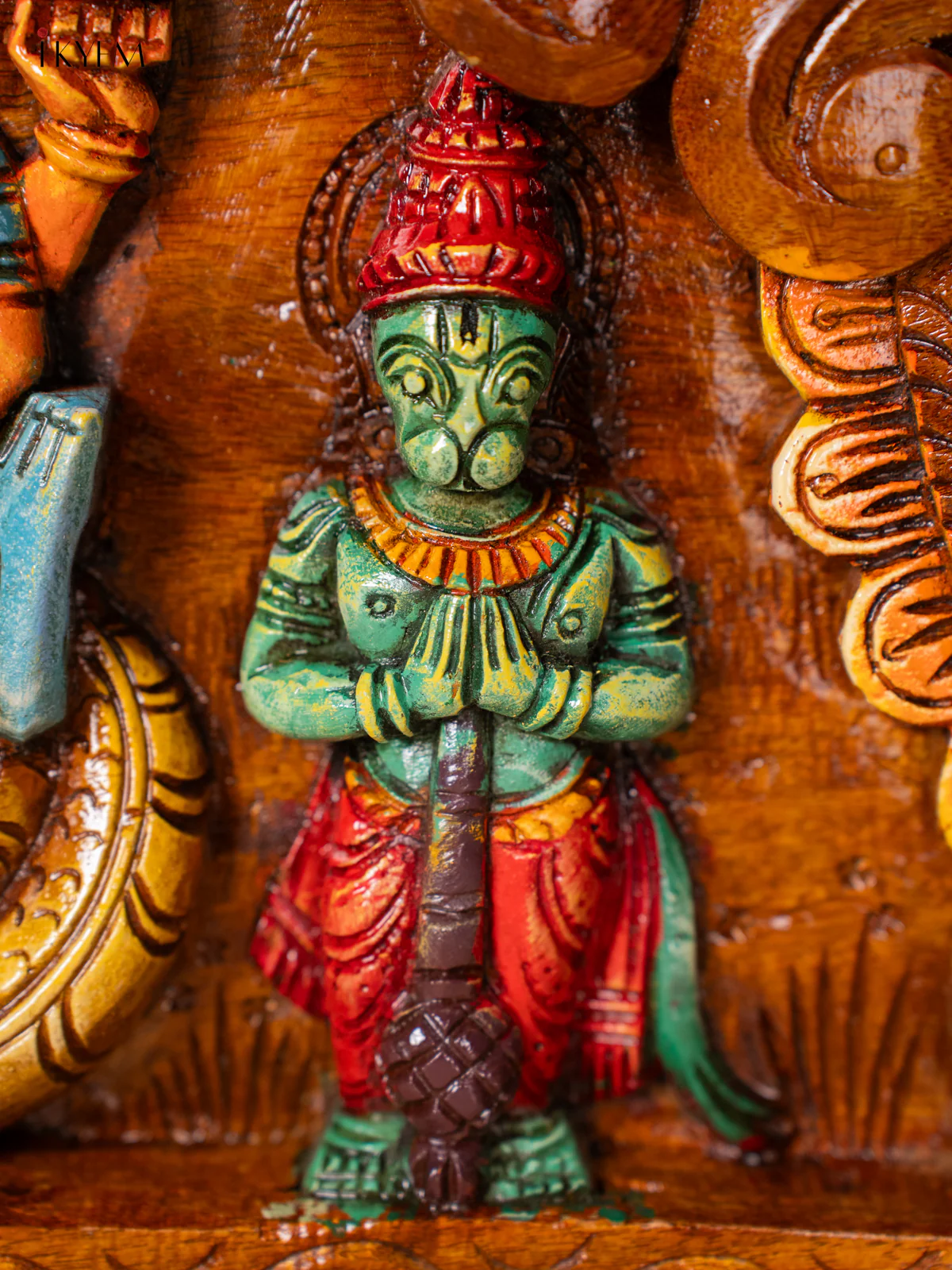 Wooden Hand Painted Ranganathar with Lakshmi Panel - KI17127 - Image 6