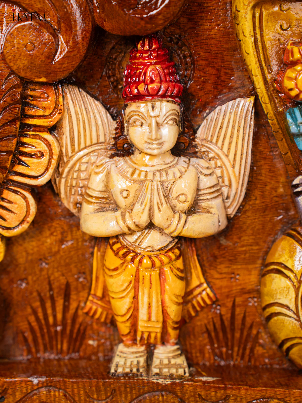 Wooden Hand Painted Ranganathar with Lakshmi Panel - KI17127 - Image 7